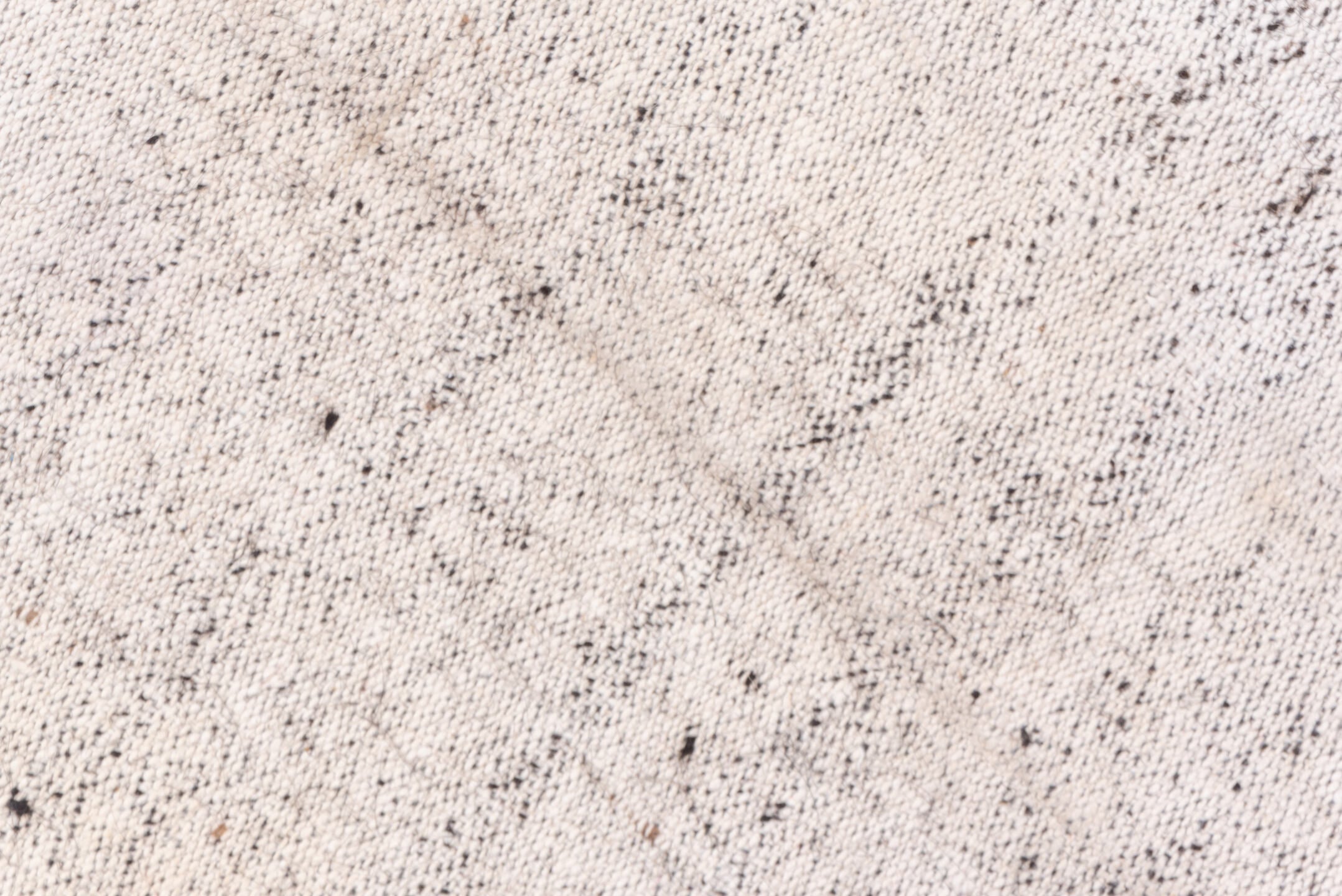 8' x 14' one-of-a-kind handmade vintage Flatweave large size rug. Color palette: ivory, cream, taupe, light gray, beige