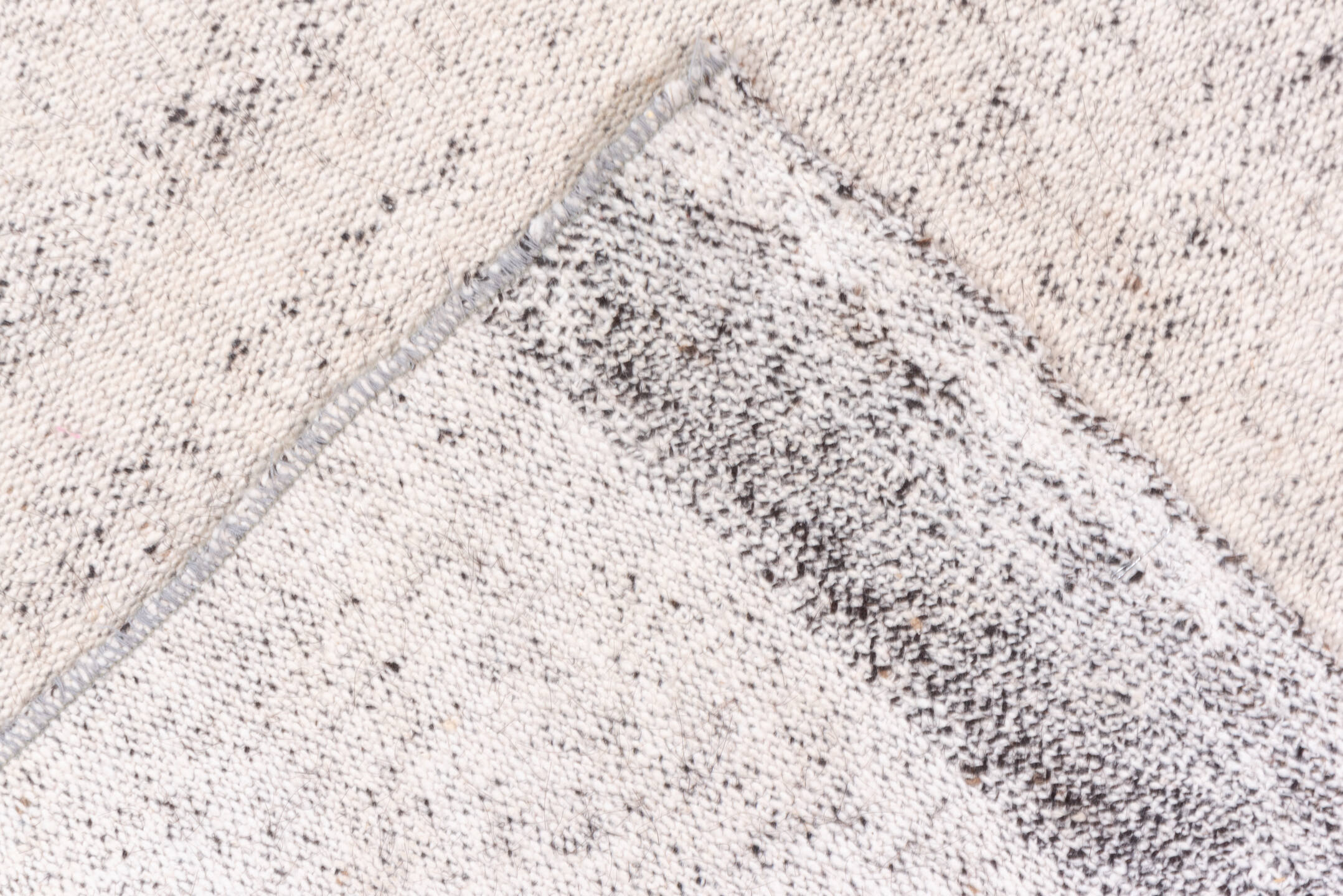 8' x 14' one-of-a-kind handmade vintage Flatweave large size rug. Color palette: ivory, cream, taupe, light gray, beige