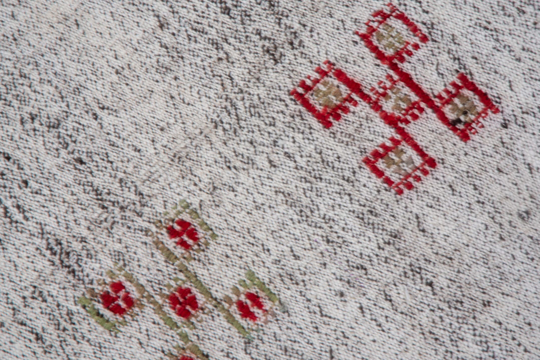 5' x 8' one-of-a-kind handmade antique Flatweave medium size rug. Color palette: ivory, pink, blue, rust, lavender, taupe