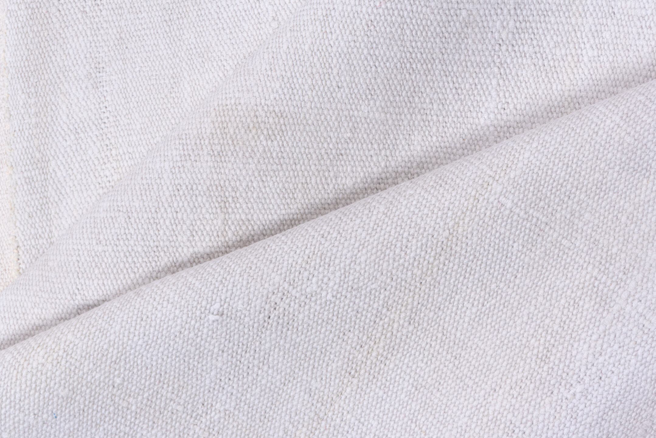 9' x 13' one-of-a-kind handmade vintage Flatweave large size rug. Color palette: ivory, cream, taupe, beige, gray