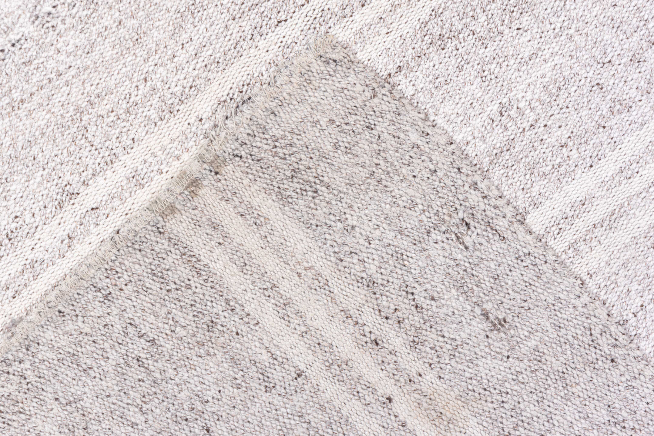 7' x 9' one-of-a-kind handmade vintage Flatweave rug. Color palette: ivory, cream, taupe, beige, light gray, gray