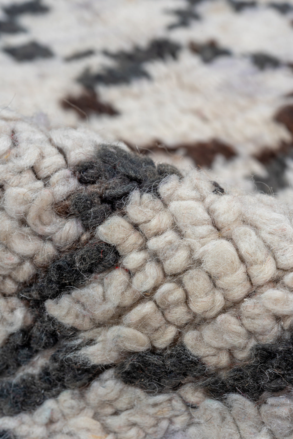 3' x 7' one-of-a-kind handmade vintage Moroccan runner rug. Color palette: black, blue, charcoal, dark gray, gainsboro, gray