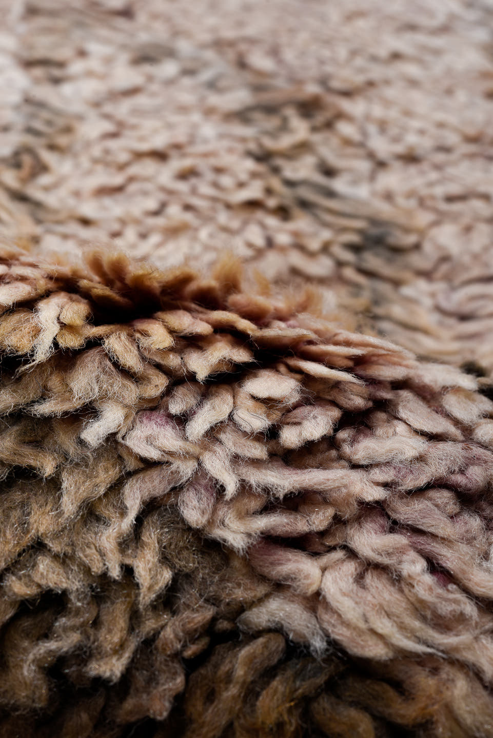 5' x 10' one-of-a-kind handmade vintage Moroccan medium size rug. Color palette: ivory, taupe, brown, blush, mauve, beige