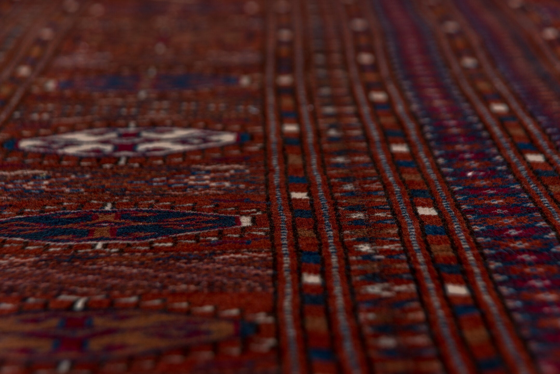 10' x 13' one-of-a-kind handmade vintage Torkaman large size rug. Color palette: brown, gray, light gray, off-white, orange