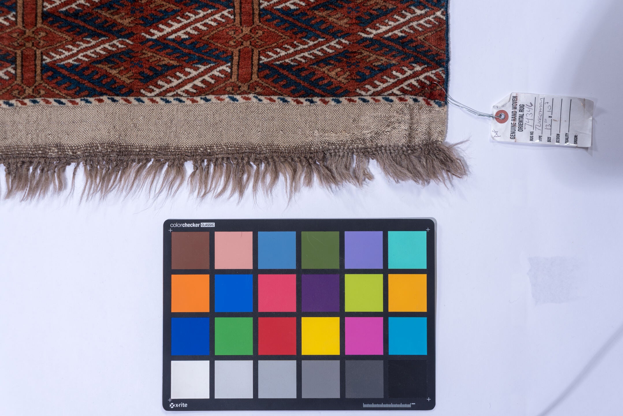 10' x 13' one-of-a-kind handmade vintage Torkaman large size rug. Color palette: brown, gray, light gray, off-white, orange