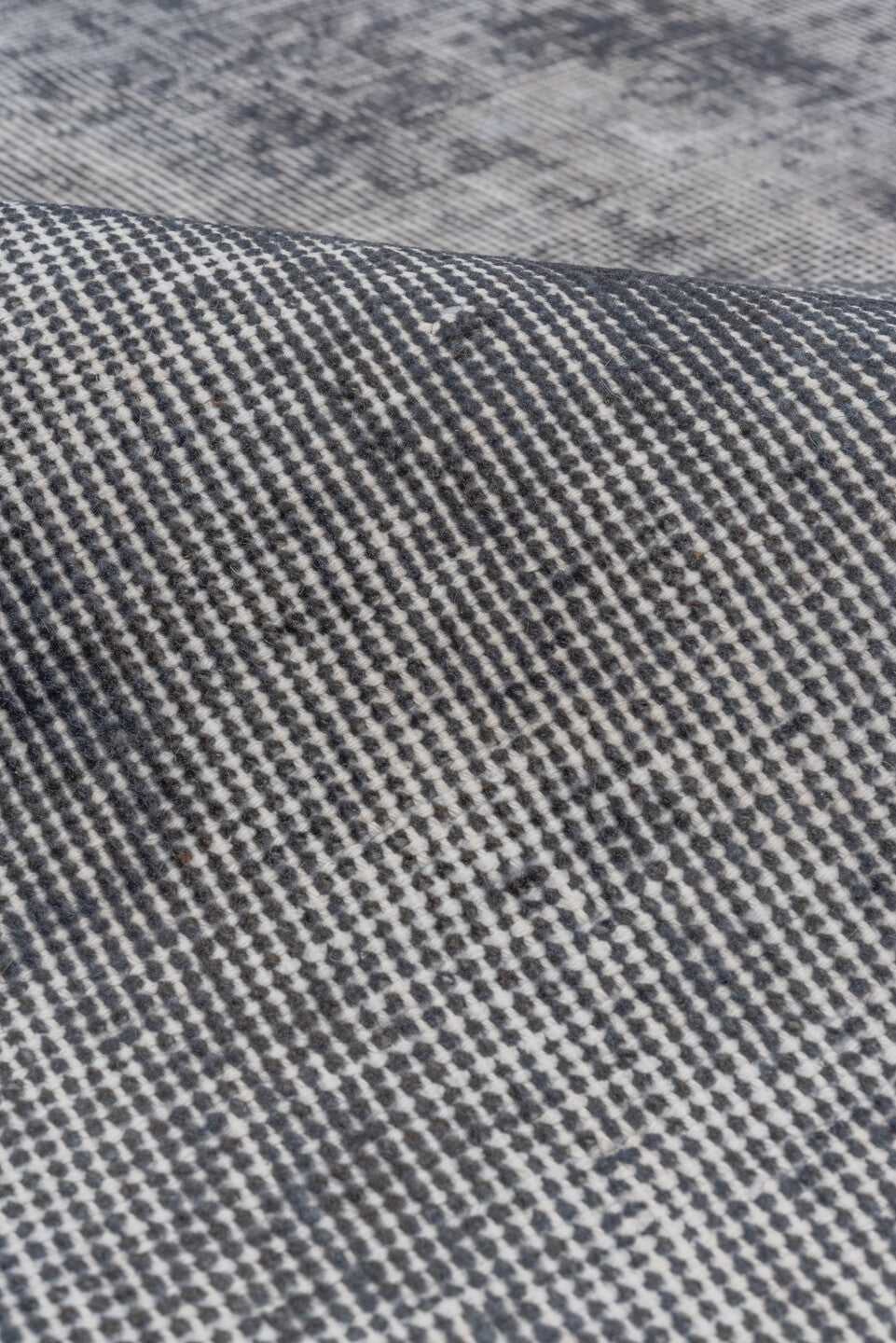 10' x 10' one-of-a-kind handmade vintage Overdyed large size rug. Color palette: blue, dark gray, gainsboro, gray