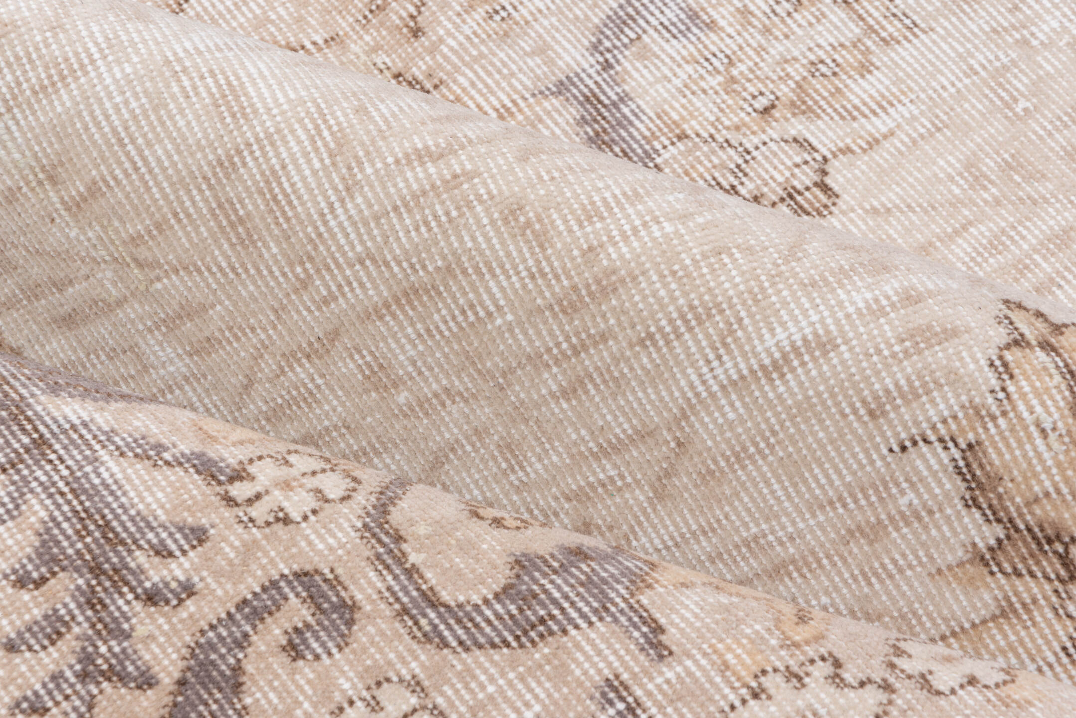 6' x 9' one-of-a-kind handmade antique Sparta medium size rug. Color palette: ivory, taupe, gray, beige, cream