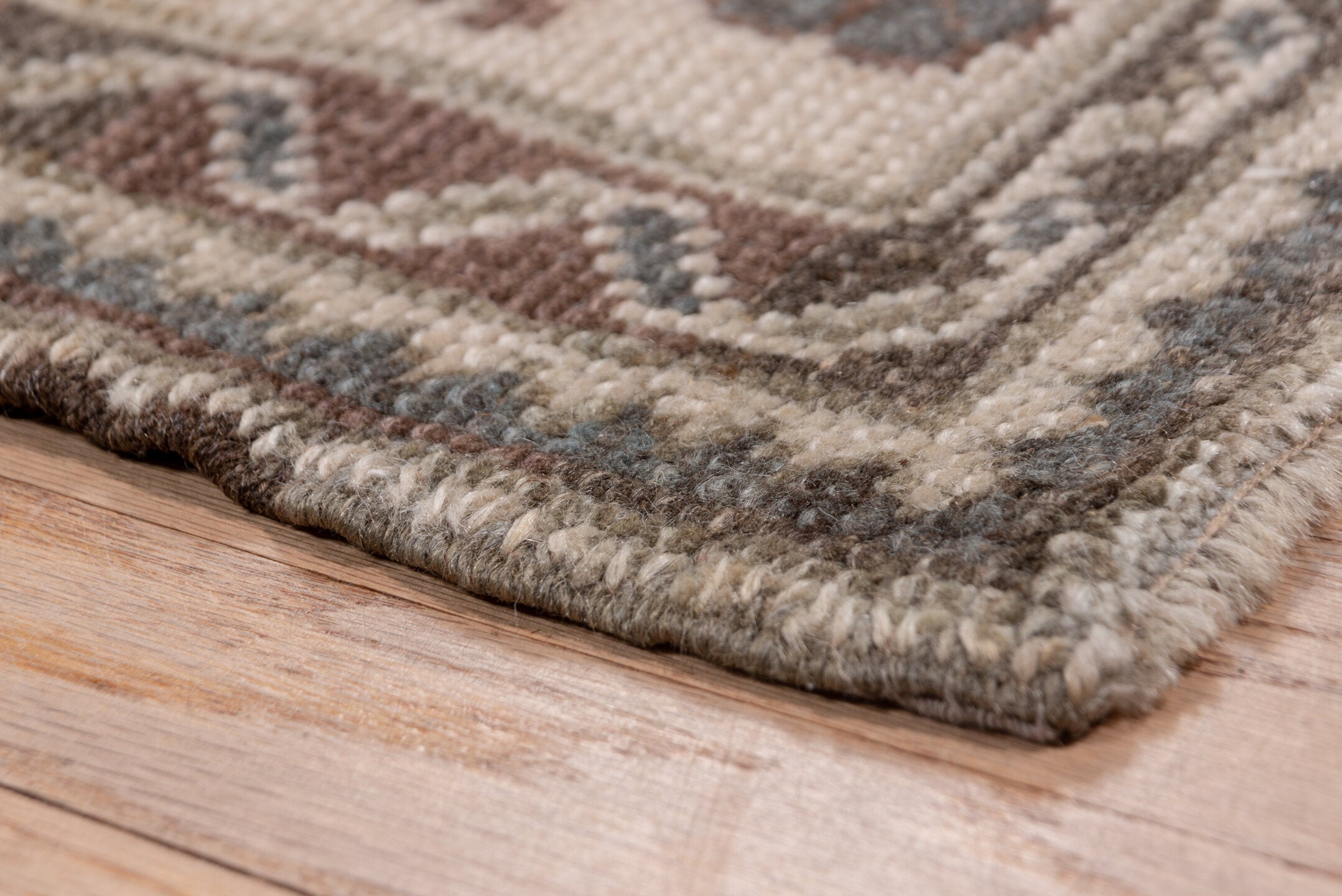 6' x 12' one-of-a-kind handmade vintage Oushak large size rug. Color palette: brown, gray, light gray, pink, silver