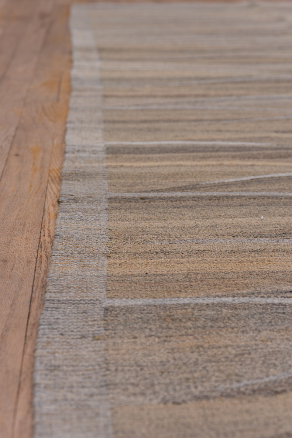 8' x 10' one-of-a-kind handmade vintage Kilim large size rug. Color palette: taupe, brown, camel, beige, ivory, charcoal