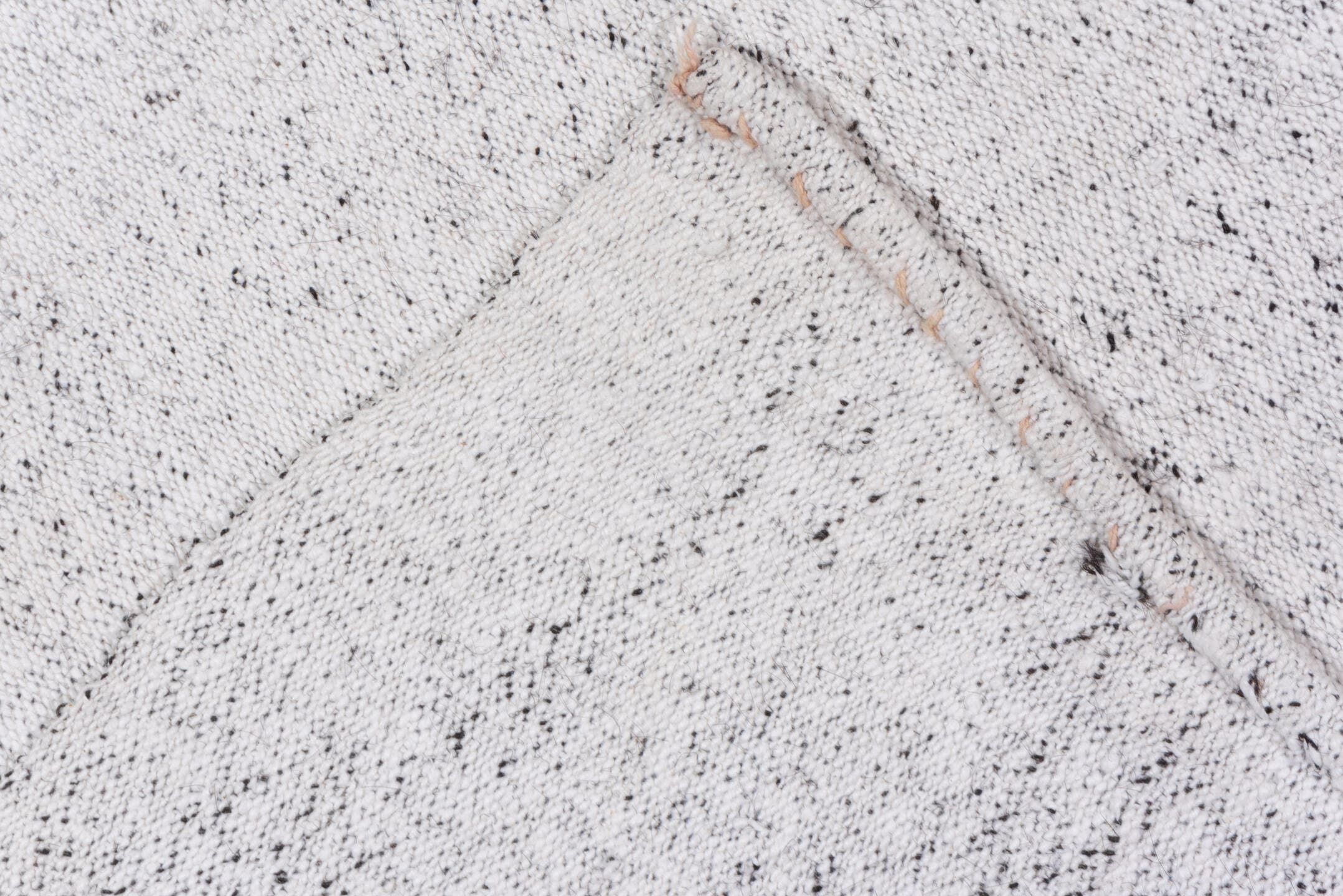 7' x 10' one-of-a-kind handmade vintage Flatweave large size rug. Color palette: ivory, cream, taupe, light gray, pale gold