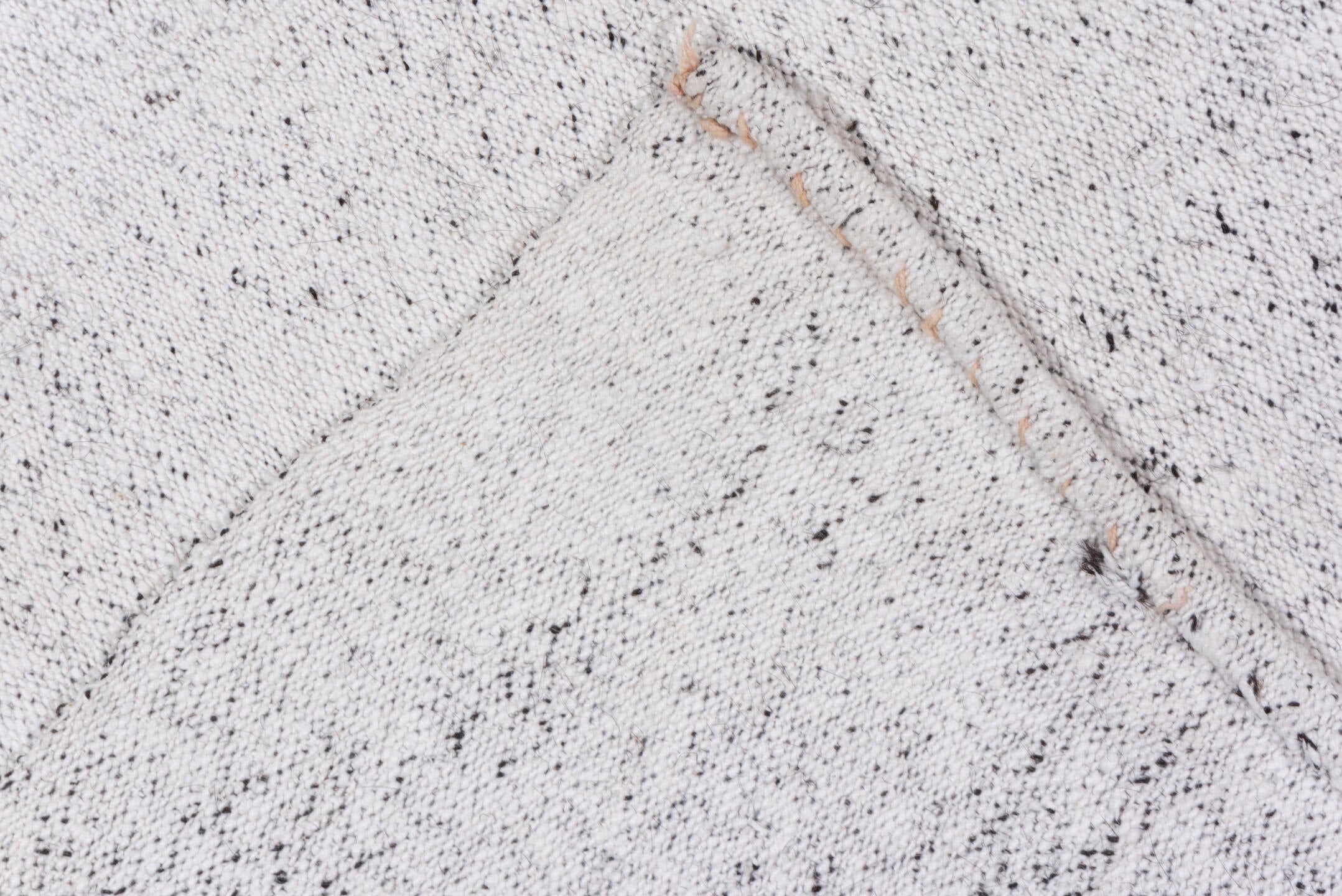 7' x 10' one-of-a-kind handmade vintage Flatweave large size rug. Color palette: ivory, cream, taupe, light gray, pale gold
