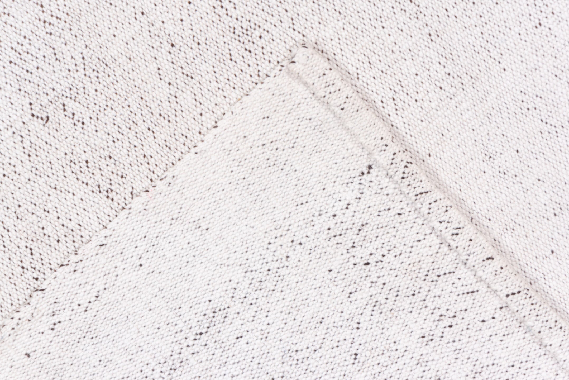3' x 10' one-of-a-kind handmade vintage Flatweave runner rug. Color palette: ivory, cream, taupe, beige, gray