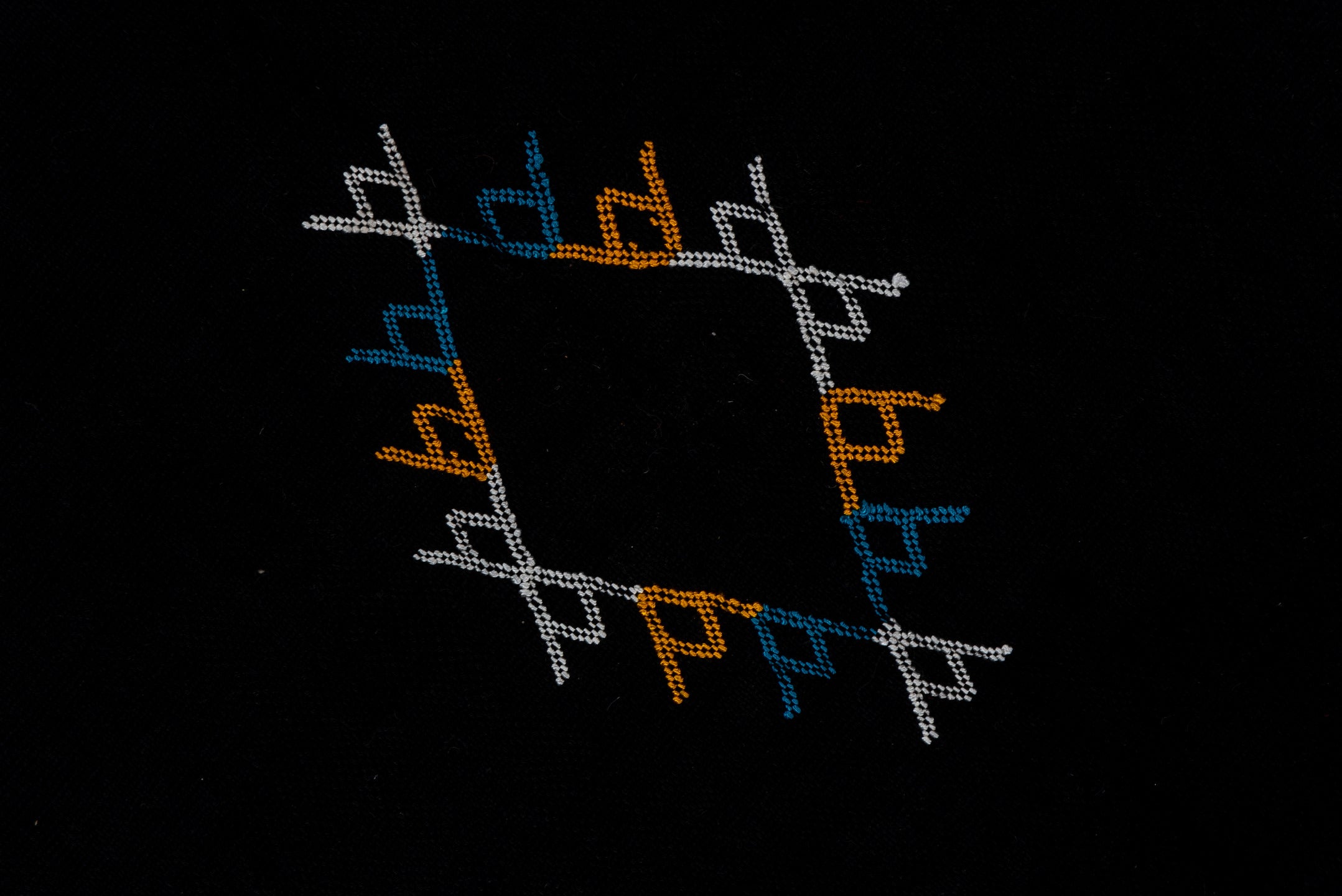 6' x 8' one-of-a-kind handmade vintage Cactus Kilim medium size rug. Color palette: blue, brown, gray, light blue