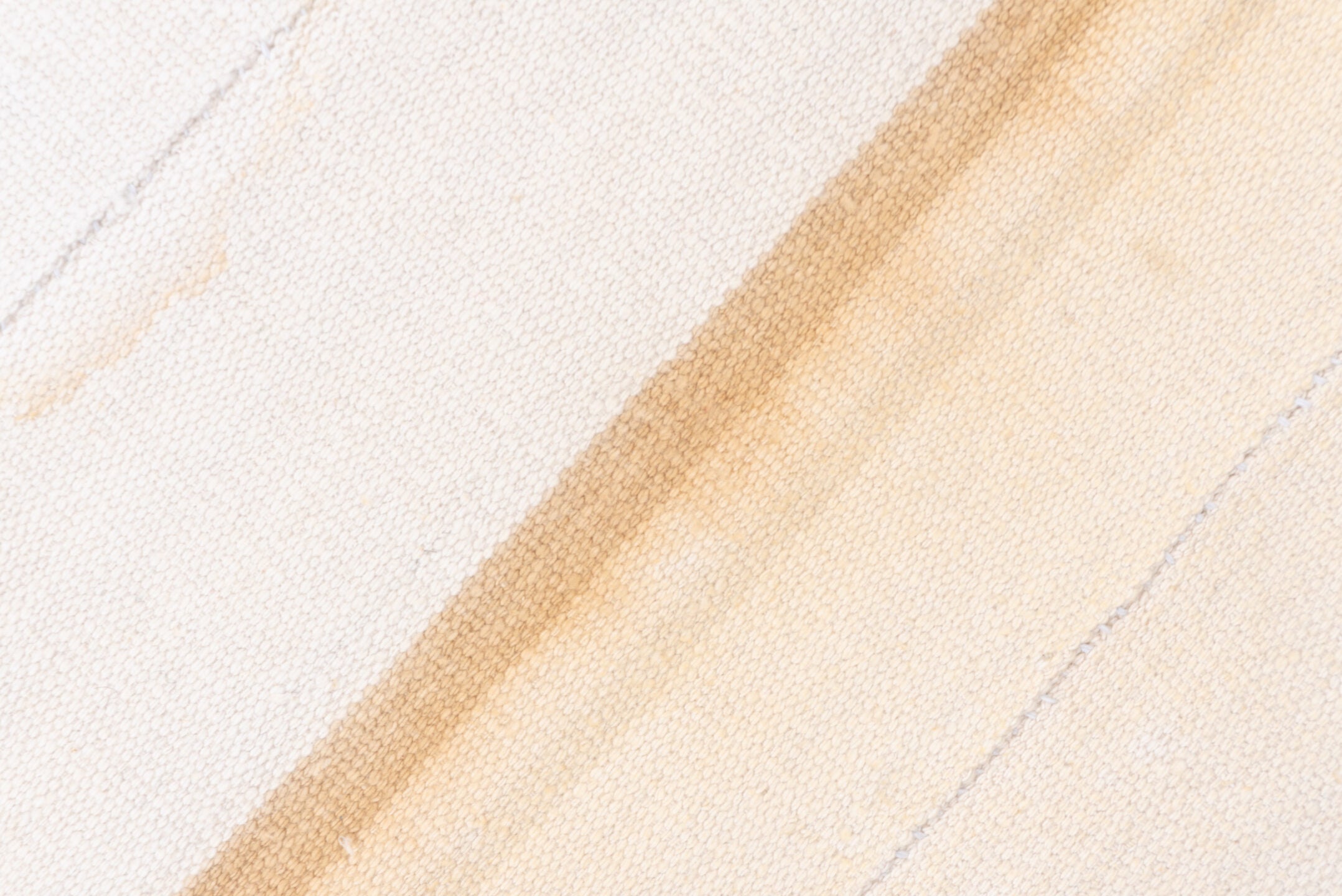 4' x 6' one-of-a-kind handmade vintage Flatweave small size rug. Color palette: ivory, cream, beige, camel