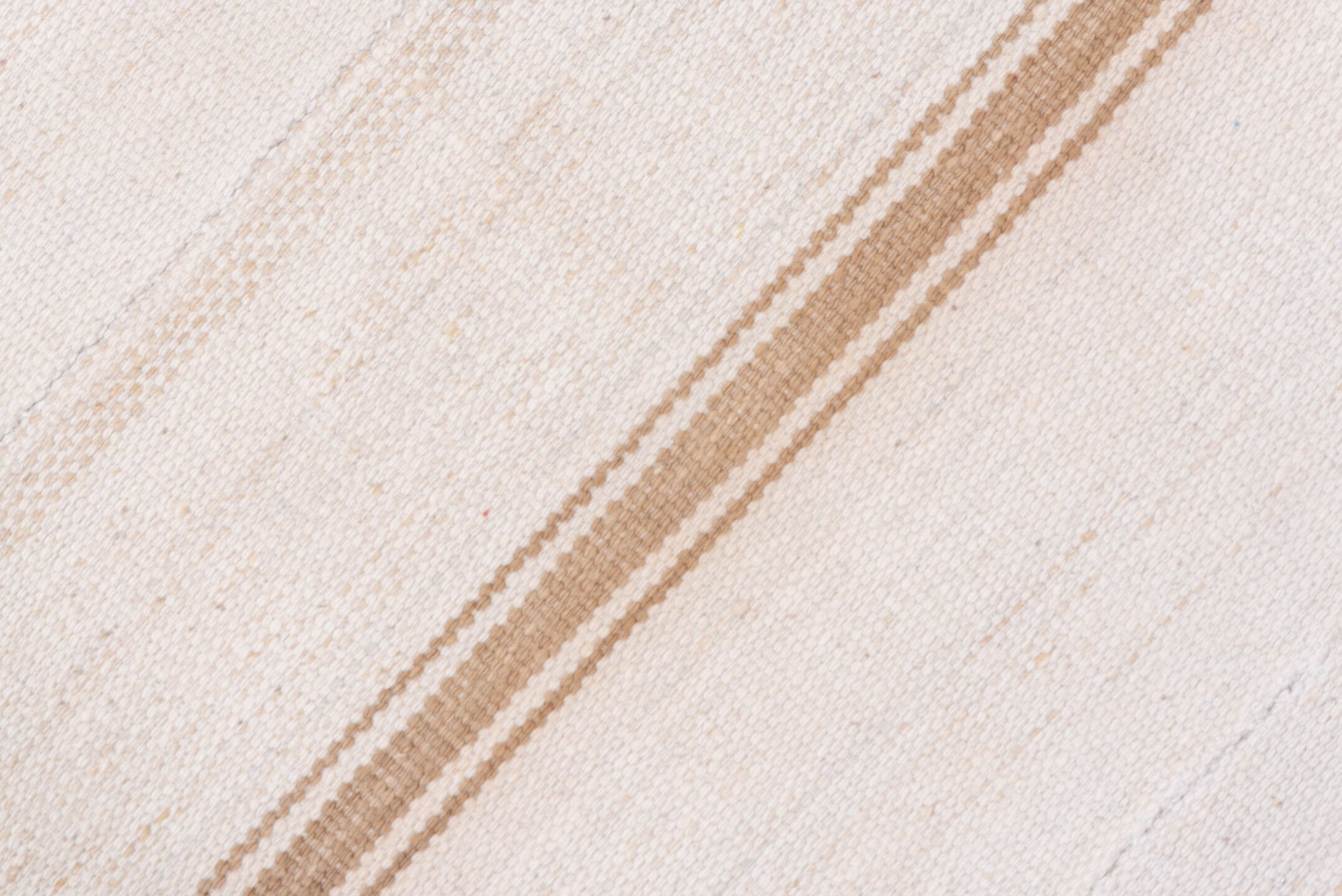3' x 7' one-of-a-kind handmade vintage Flatweave rug. Color palette: ivory, cream, tan, taupe, beige, gray