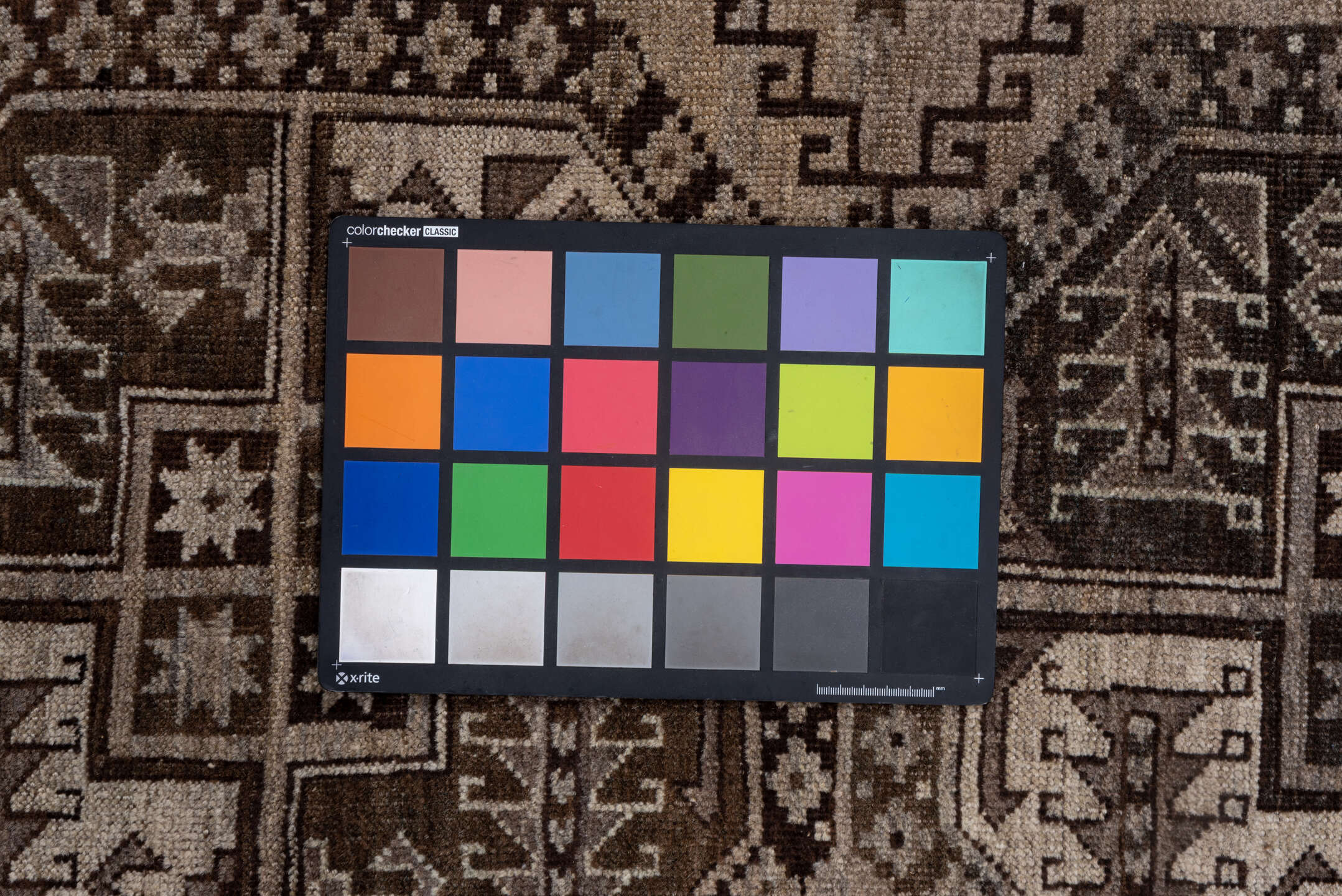 7' x 9' one-of-a-kind handmade vintage Afghan rug. Color palette: brown, gray, off-white, pink, snow, white, whitesmoke