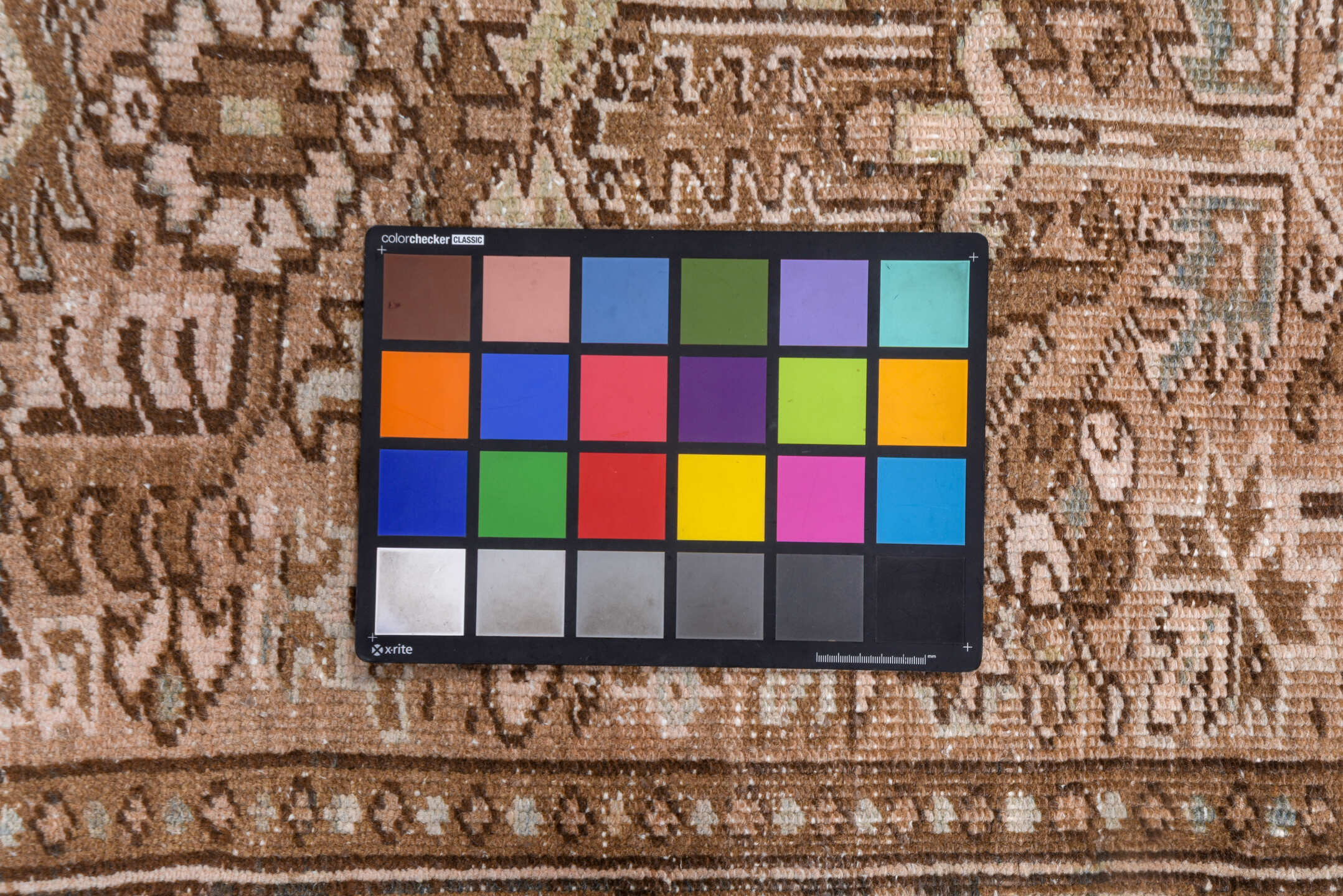 3' x 8' one-of-a-kind handmade vintage Heriz runner rug. Color palette: brown, gray, light gray, off-white, pink, redwood