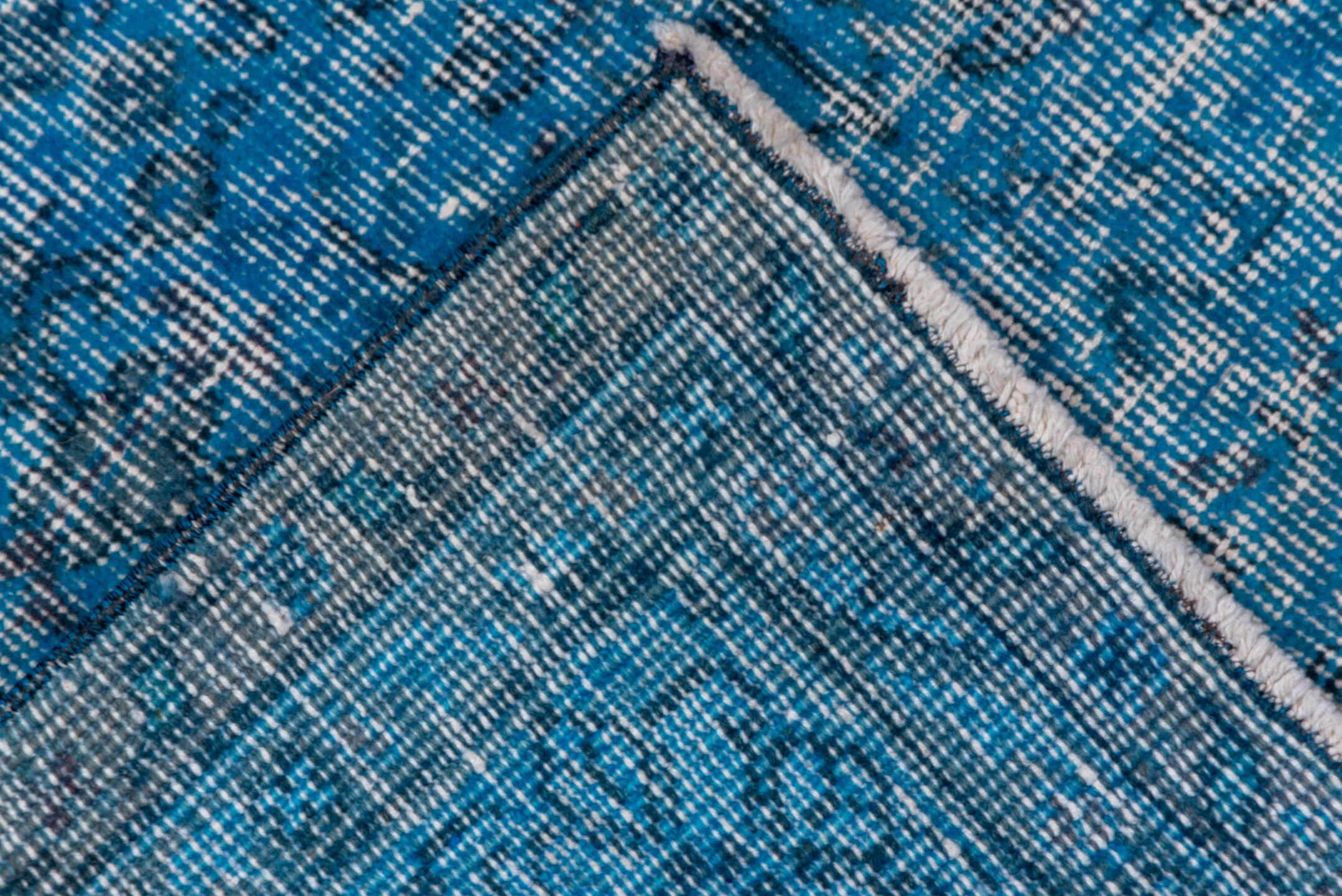 6' x 10' one-of-a-kind handmade vintage Sparta large size rug. Color palette: blue, gray, light blue, light gray