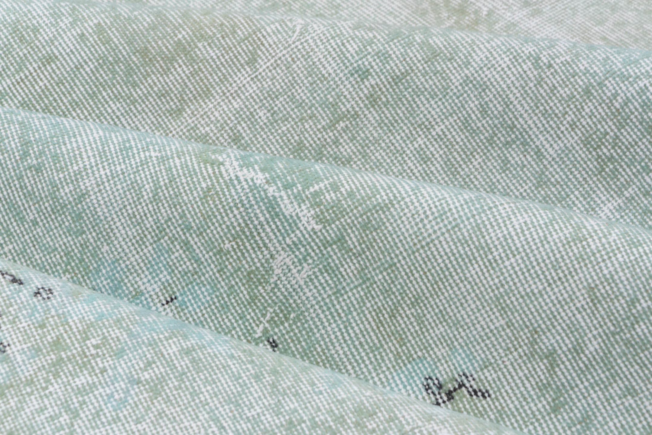 6' x 10' one-of-a-kind handmade vintage Sparta large size rug. Color palette: aqua, ivory, pale blue, sage, charcoal, teal