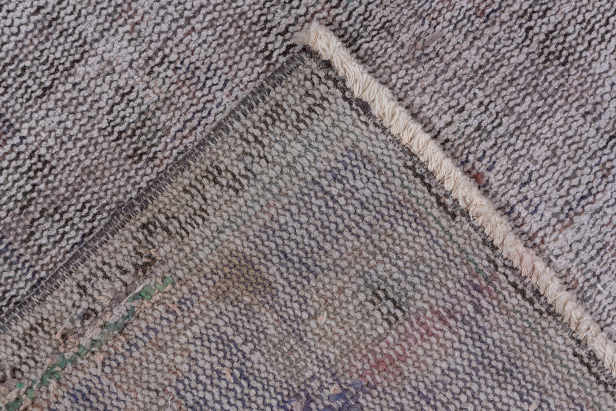 6' x 9' one-of-a-kind handmade vintage Sparta medium size rug. Color palette: taupe, gray, dusty_rose, mauve, charcoal