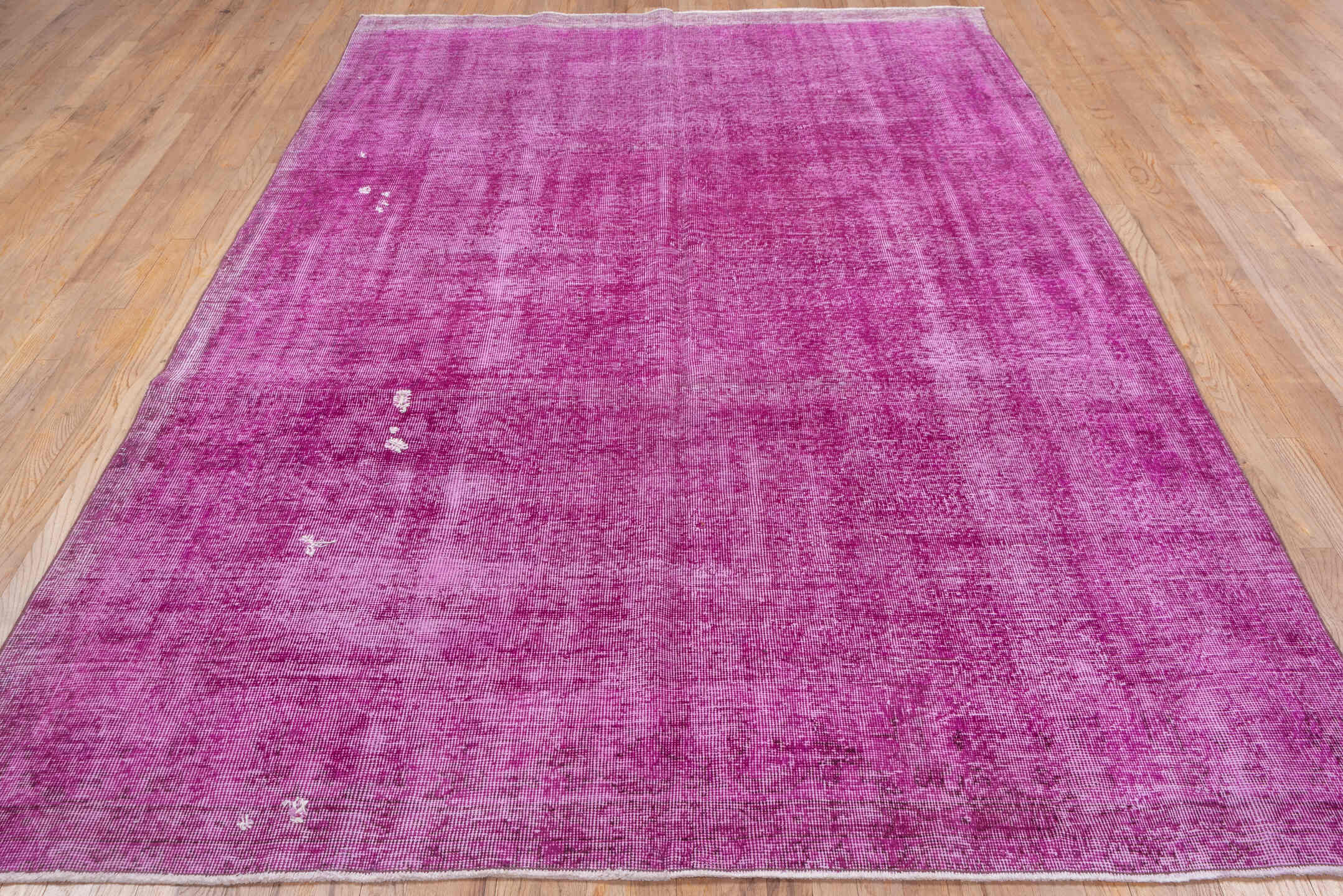 7' x 10' one-of-a-kind handmade vintage Sparta large size rug. Color palette: gray, light gray, off-white, pink, purple
