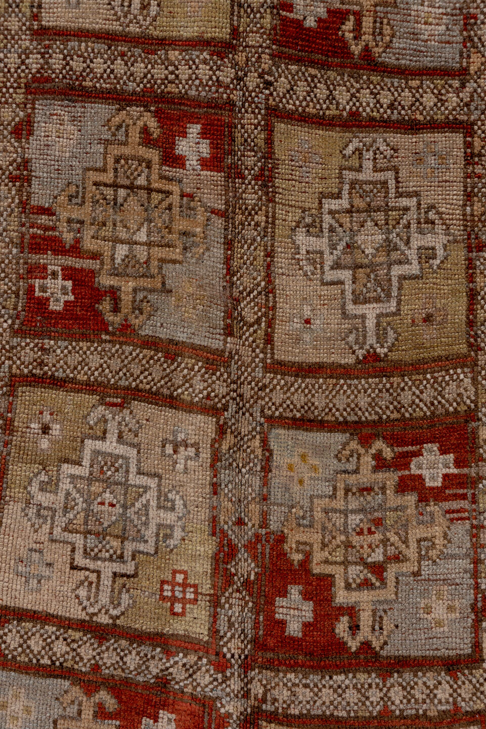 5' x 9' one-of-a-kind handmade antique NW Persian medium size rug. Color palette: taupe, rust, ivory, slate, brown, camel