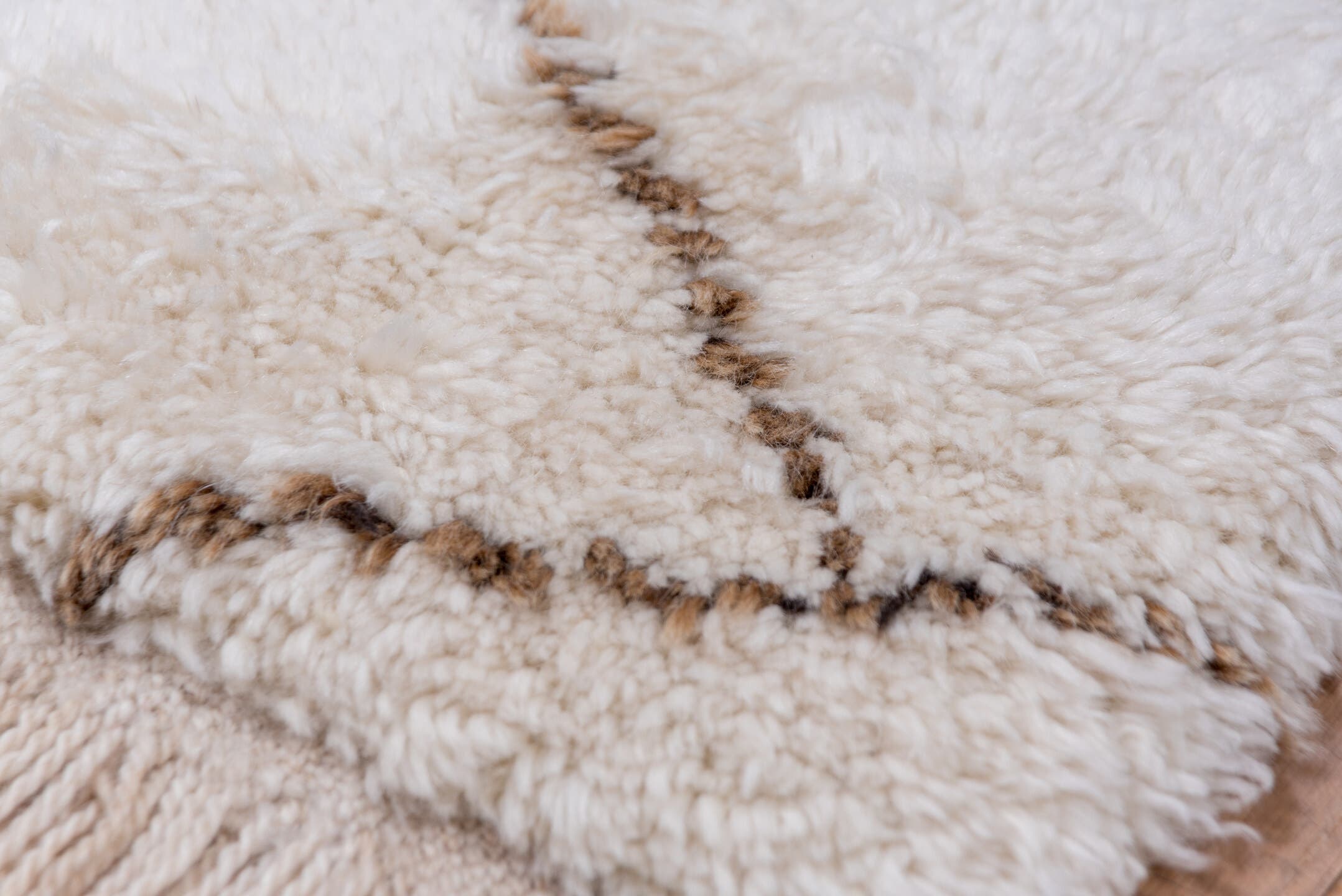 5' x 7' one-of-a-kind handmade vintage Moroccan rug. Color palette: ivory, taupe, cream, beige, gray