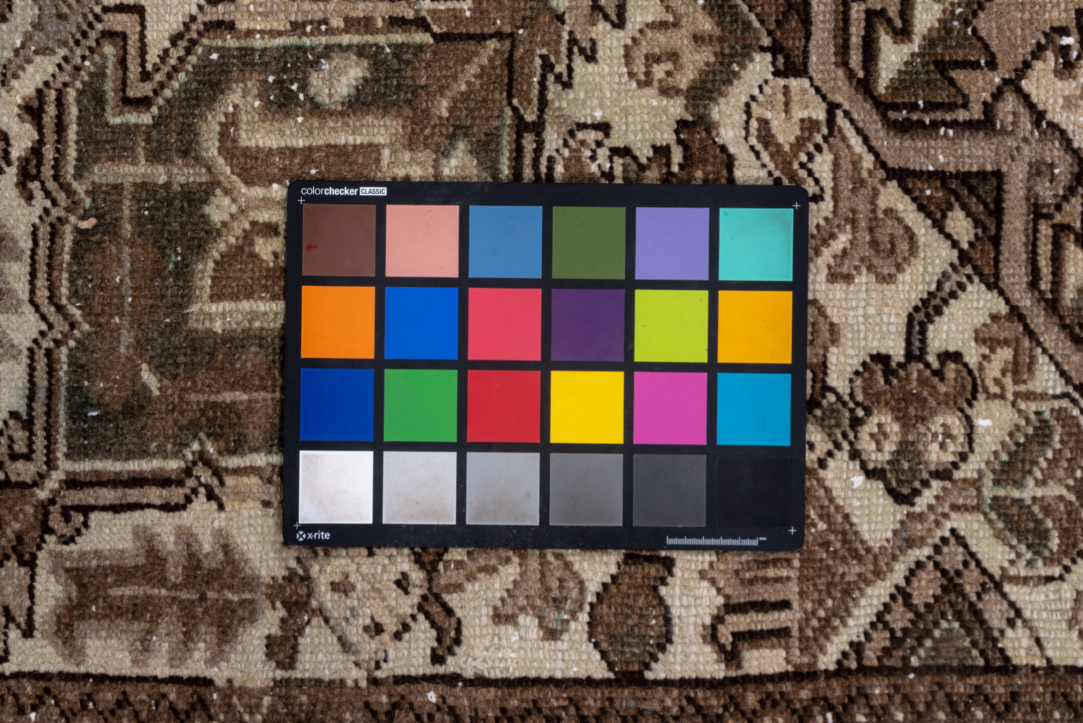 7' x 10' one-of-a-kind handmade vintage Heriz large size rug. Color palette: brown, gray, light gray, off-white, orange