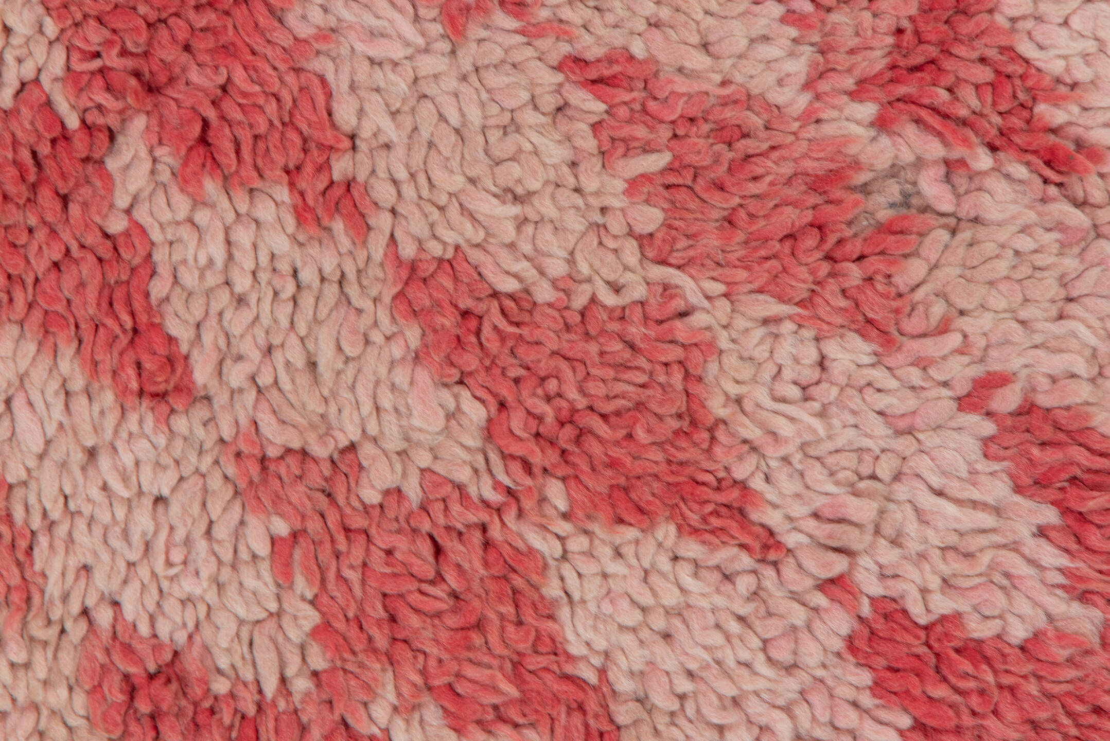 2' x 5' one-of-a-kind handmade vintage Moroccan small size rug. Color palette: rose, ivory, coral, blush, taupe, pink, red