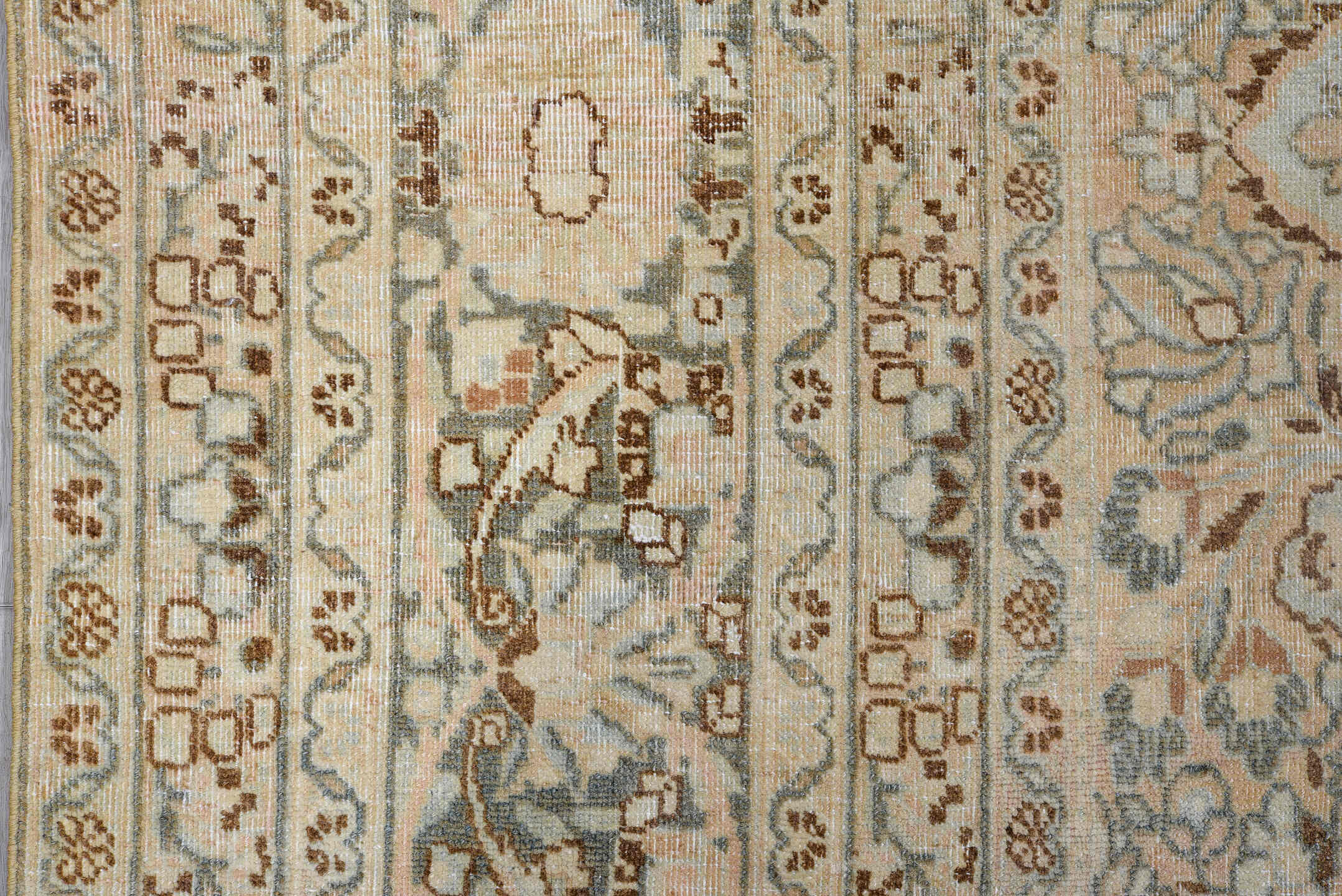 8' x 11' one-of-a-kind handmade vintage Khorassan large size rug. Color palette: blue, dark gray, dim gray, gray, light blue