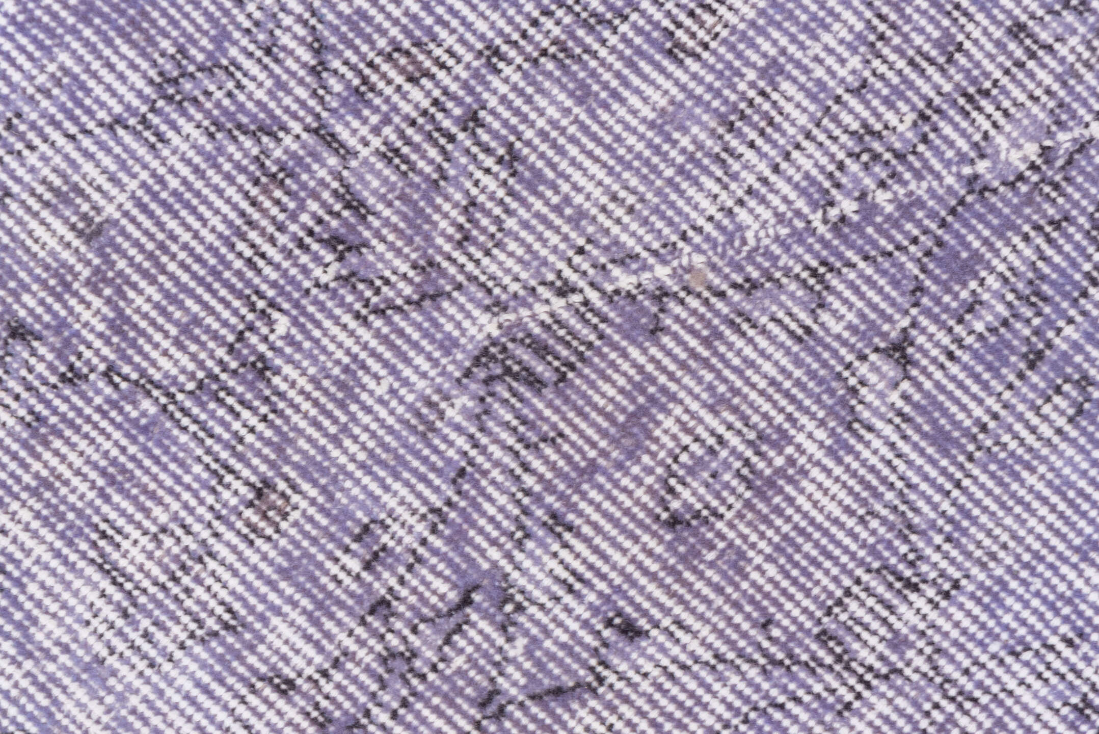 5' x 8' one-of-a-kind handmade vintage Overdyed medium size rug. Color palette: lavender, lilac, ivory, pale gray