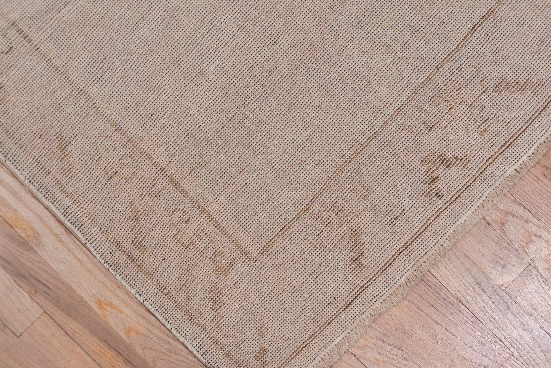 2' x 12' one-of-a-kind handmade vintage Khotan runner rug. Color palette: brown, gray, light gray, off-white, pink, snow