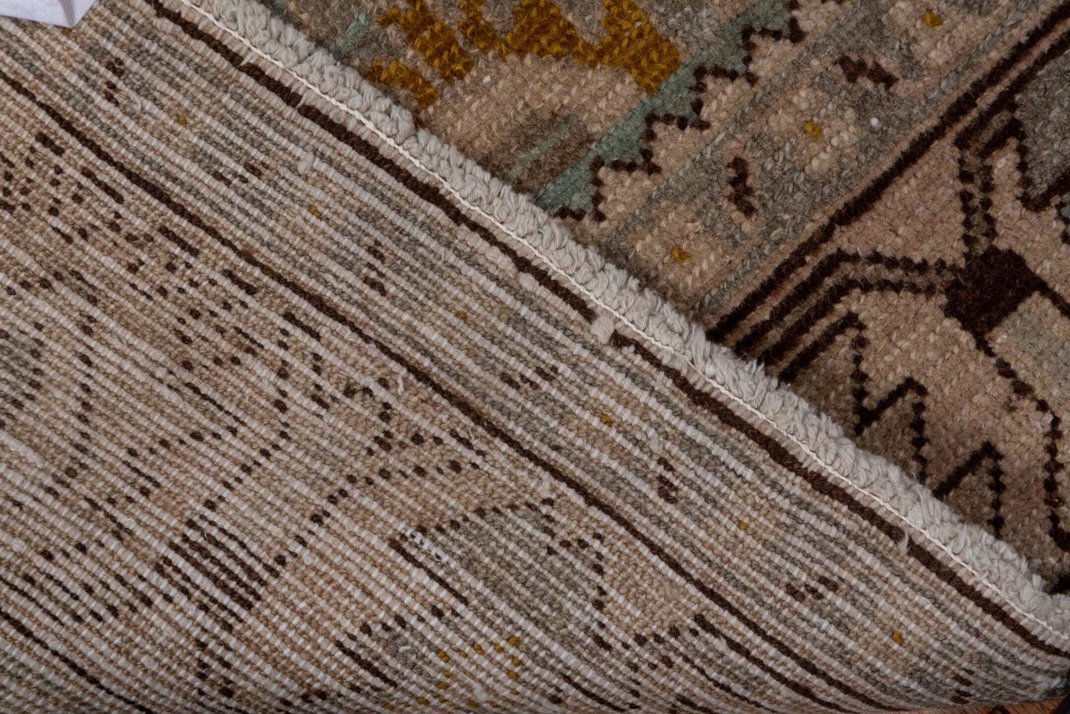 4' x 6' one-of-a-kind handmade antique Malayer rug. Color palette: light blue, ivory, taupe, brown, gold, charcoal, beige