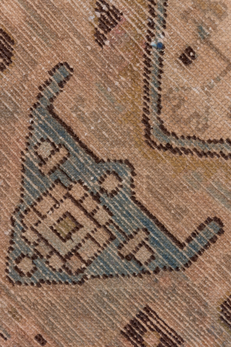 3' x 4' one-of-a-kind handmade antique Hamadan small size rug. Color palette: taupe, camel, ivory, slate, charcoal
