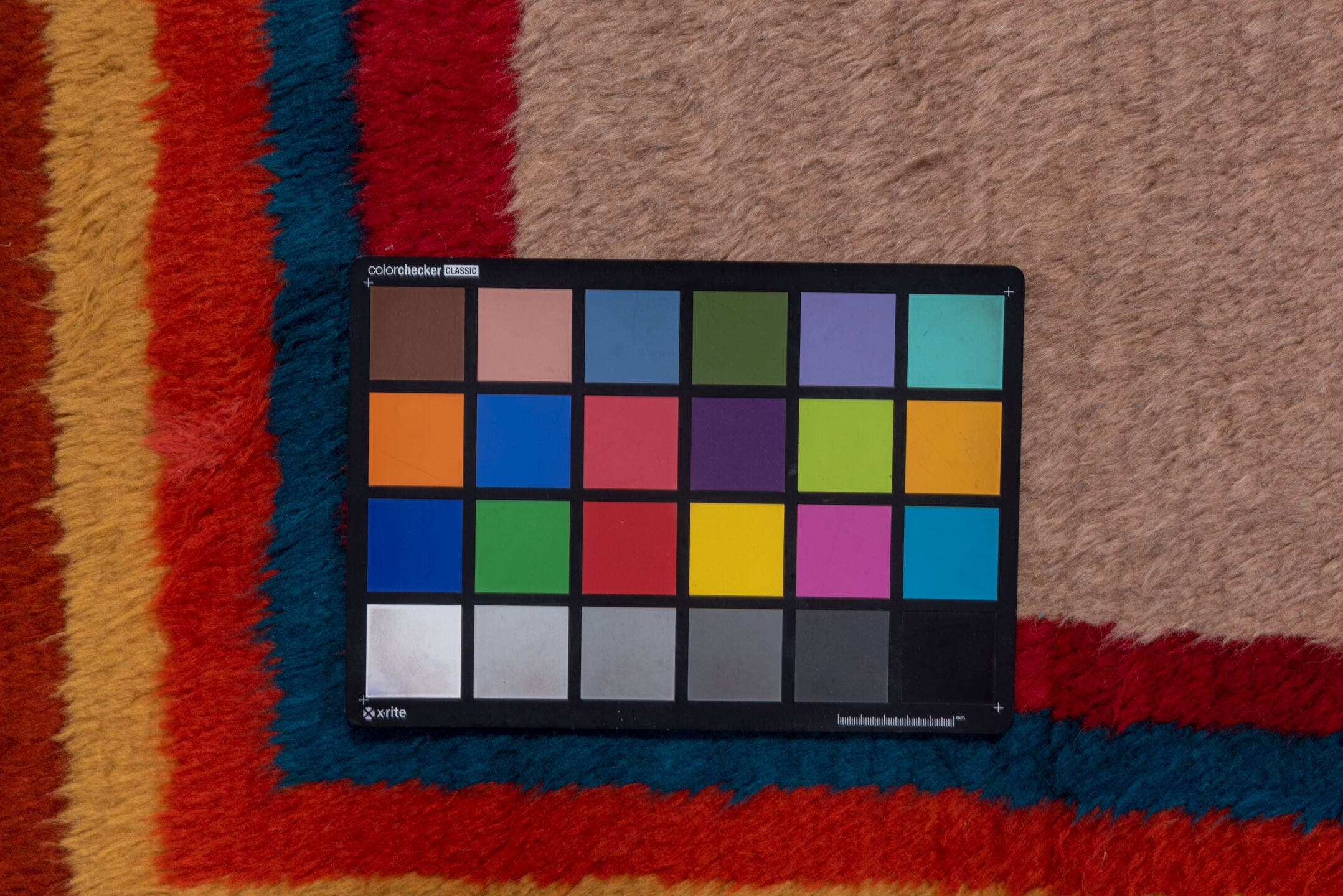 4' x 6' one-of-a-kind handmade vintage Gabbe rug. Color palette: taupe, crimson, indigo, gold, teal, rust, mahogany, beige