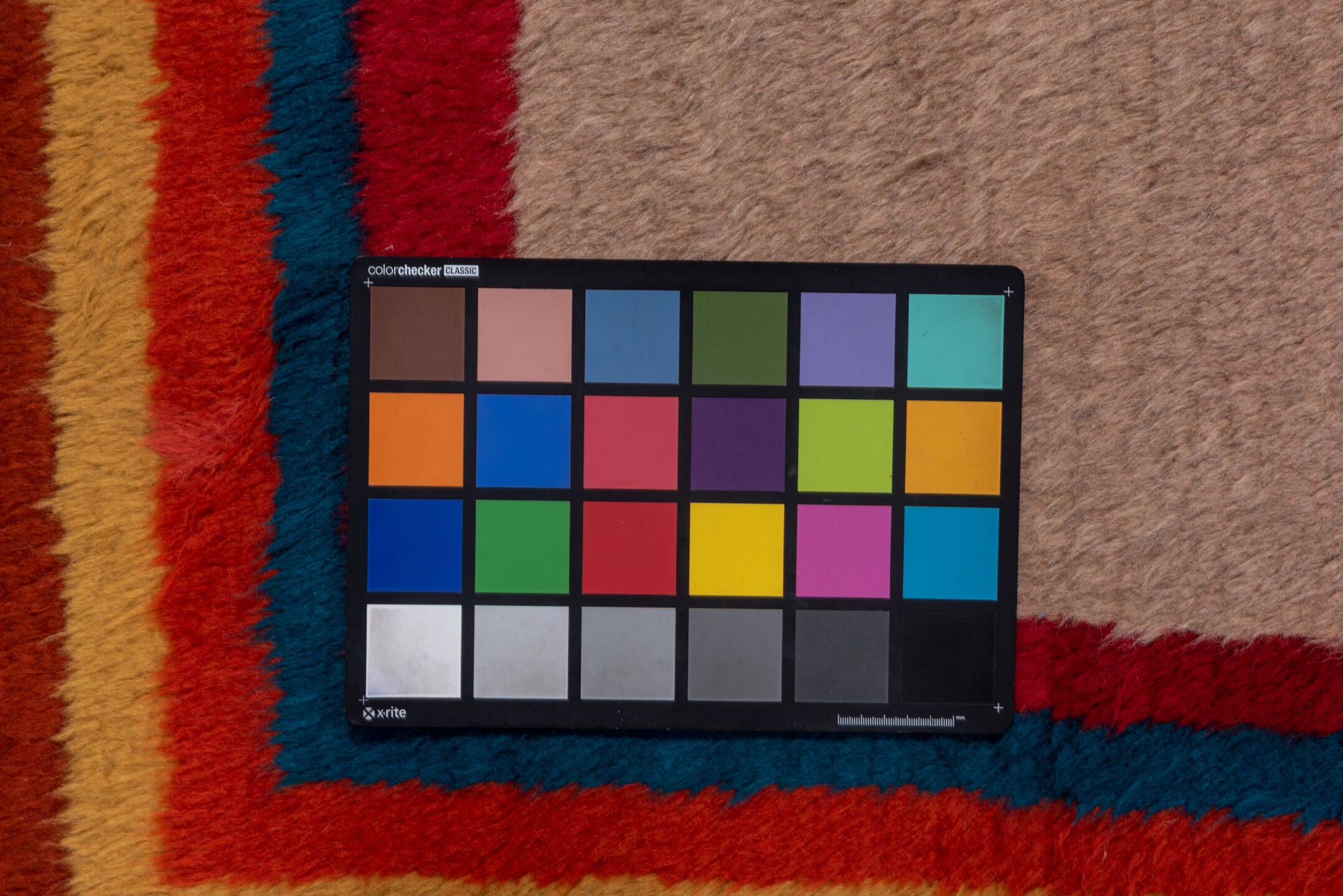 4' x 6' one-of-a-kind handmade vintage Gabbe rug. Color palette: taupe, crimson, indigo, gold, teal, rust, mahogany, beige