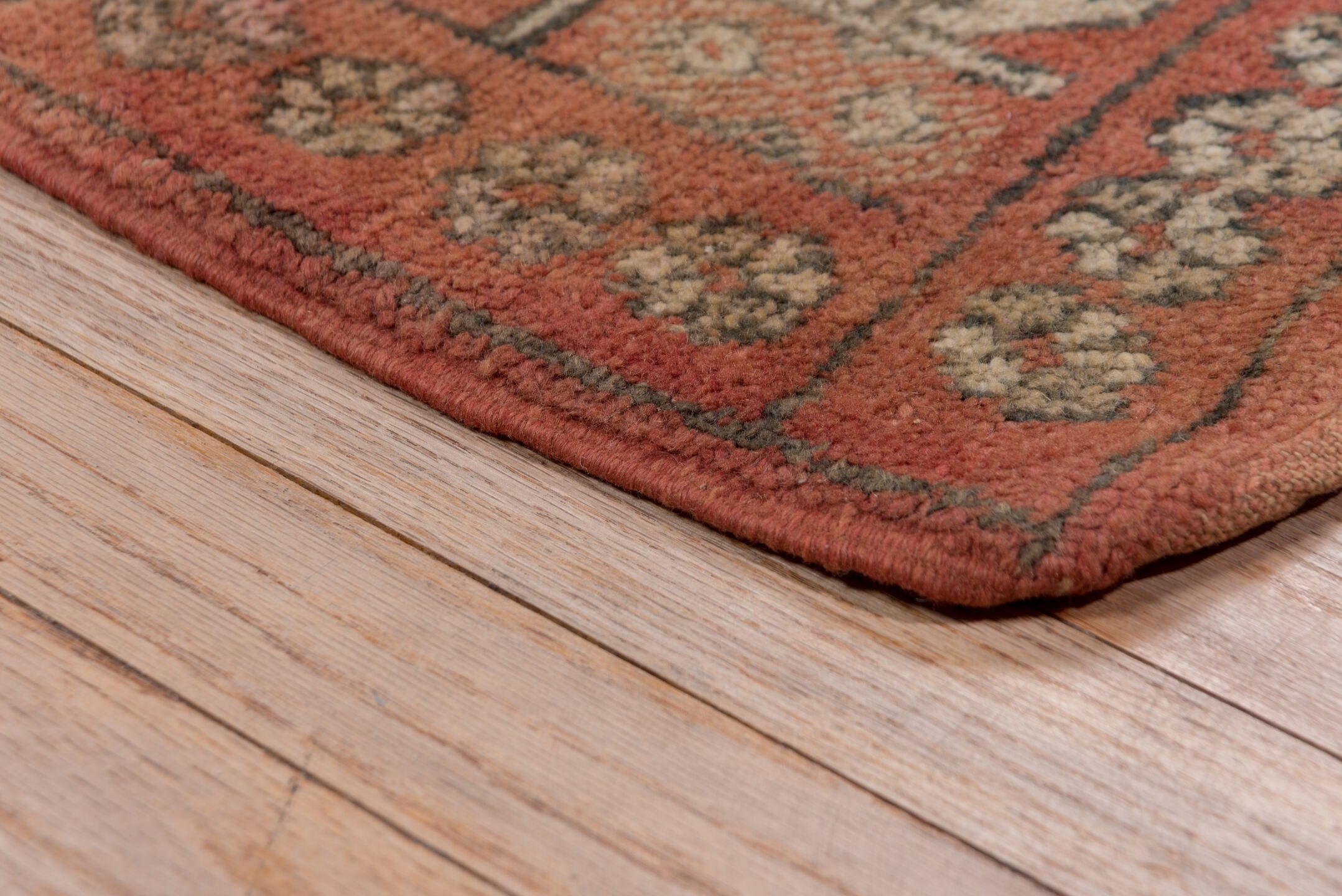5' x 10' one-of-a-kind handmade vintage Moroccan medium size rug. Color palette: terra cotta, ivory, charcoal, camel, taupe