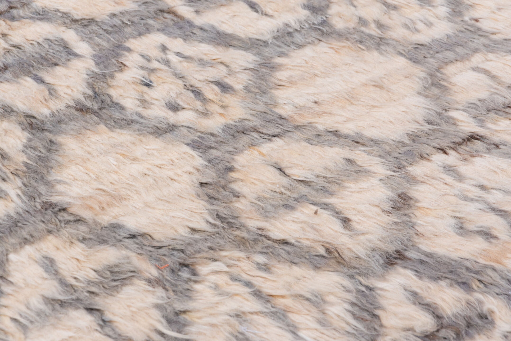 8' x 11' one-of-a-kind handmade vintage Moroccan large size rug. Color palette: ivory, gray, cream, taupe, charcoal, beige