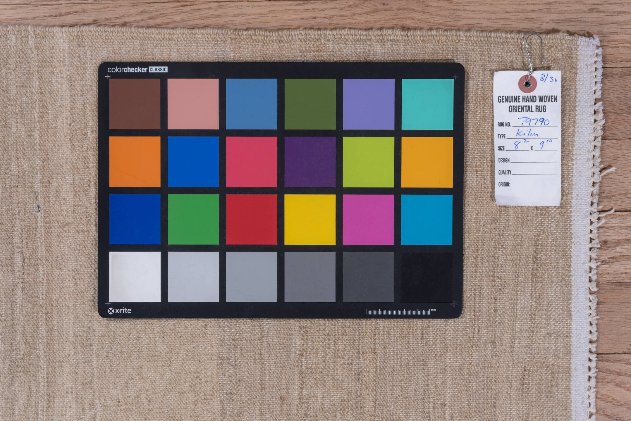 8' x 9' one-of-a-kind handmade vintage Kilim rug. Color palette: gray, light gray, pink