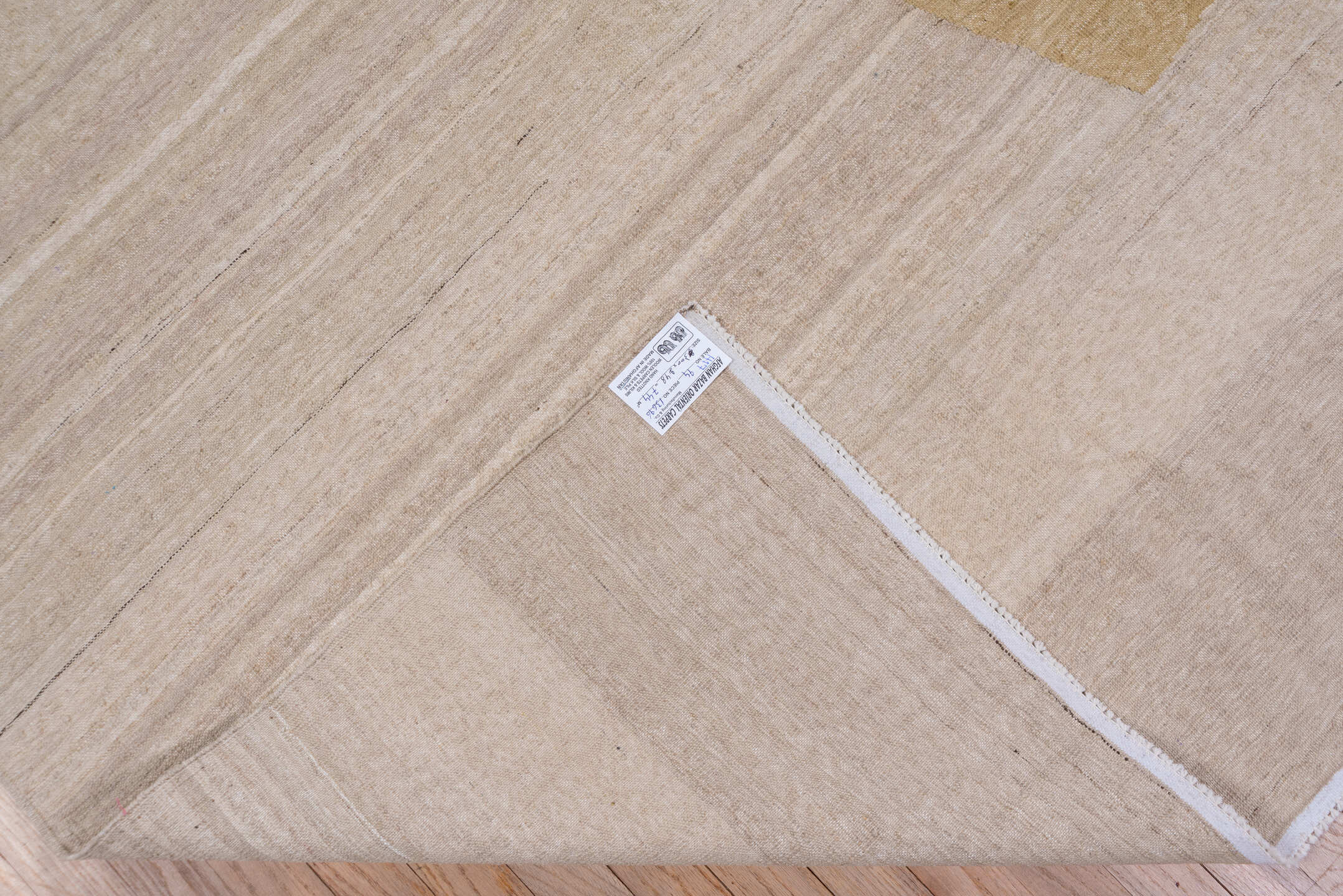 8' x 9' one-of-a-kind handmade vintage Kilim rug. Color palette: ivory, rust, sage, lavender, gold, brick, taupe, terracotta