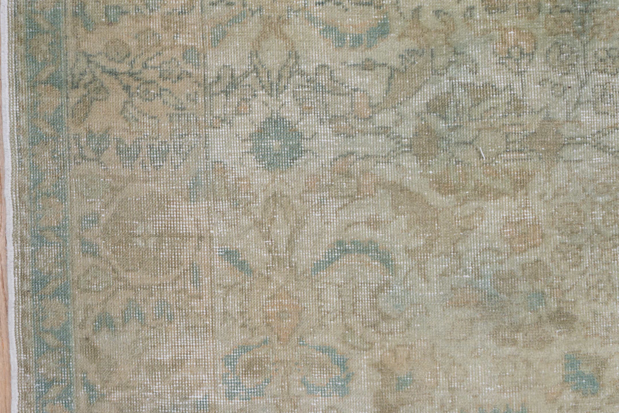 4' x 6' one-of-a-kind handmade antique Sivas small size rug. Color palette: ivory, pale blue, beige, taupe, terra cotta