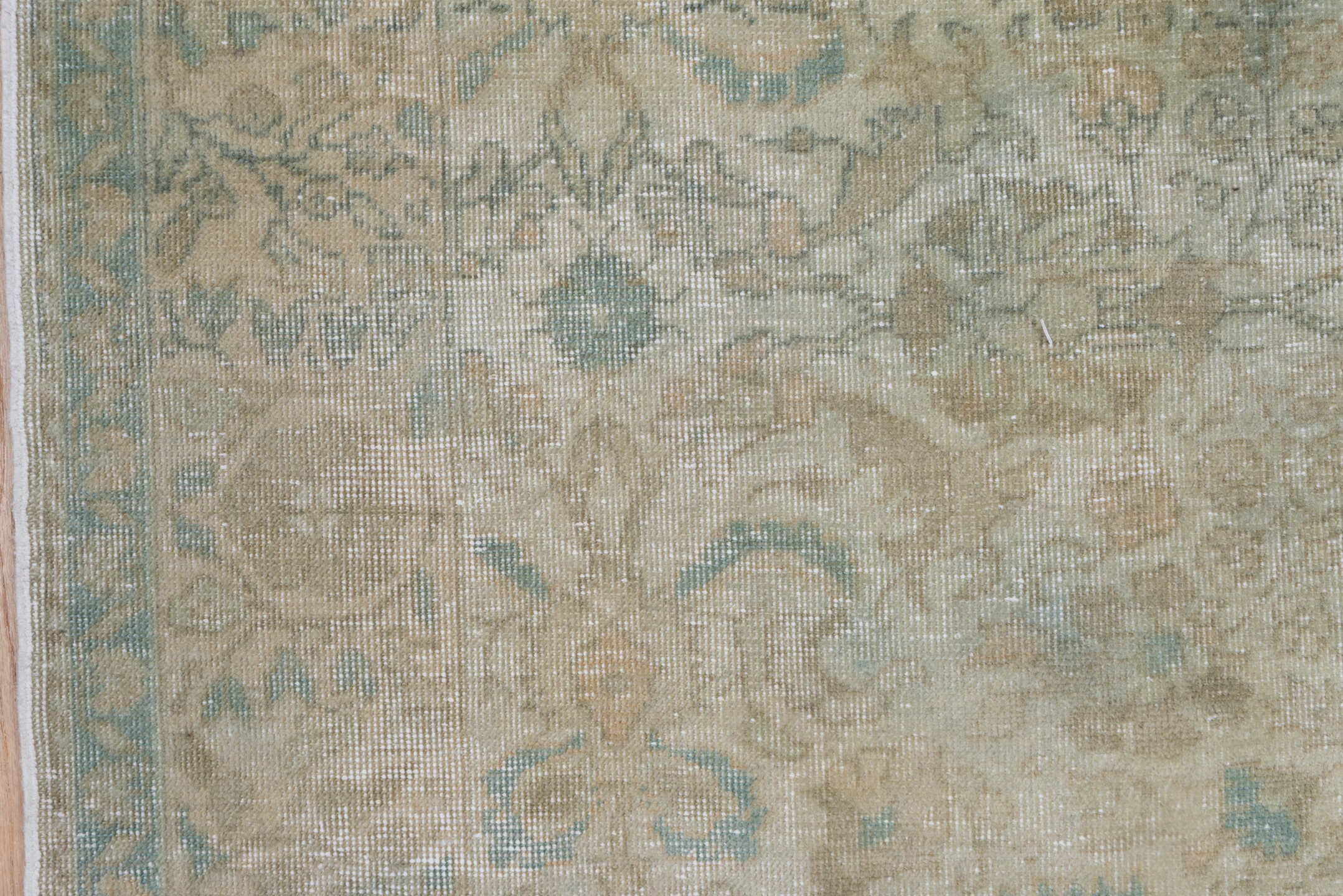 4' x 6' one-of-a-kind handmade antique Sivas small size rug. Color palette: ivory, pale blue, beige, taupe, terra cotta