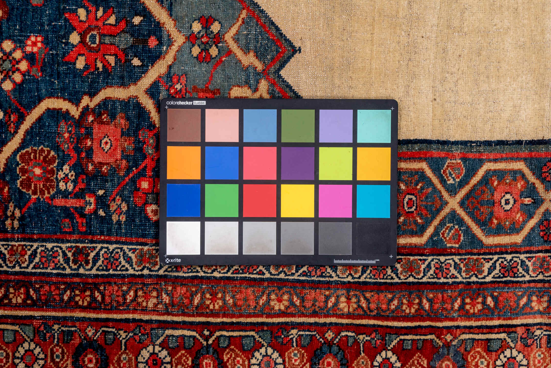 11' x 17' one-of-a-kind handmade vintage Bidjar oversize rug. Color palette: blue, brown, dim gray, fiord, fire brick, gray