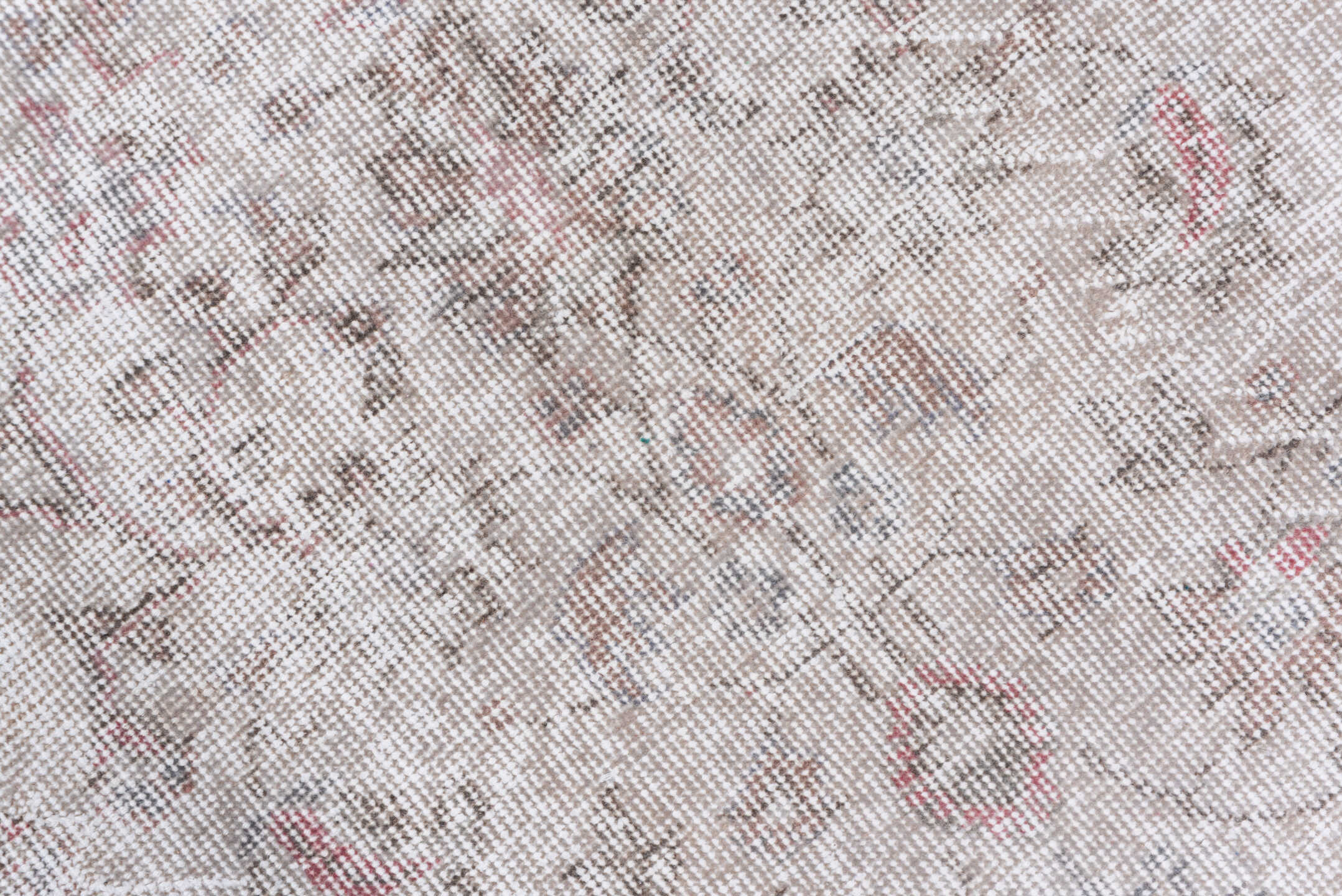 6' x 9' one-of-a-kind handmade antique Overdyed medium size rug. Color palette: ivory, blush, taupe, rose, beige, pewter