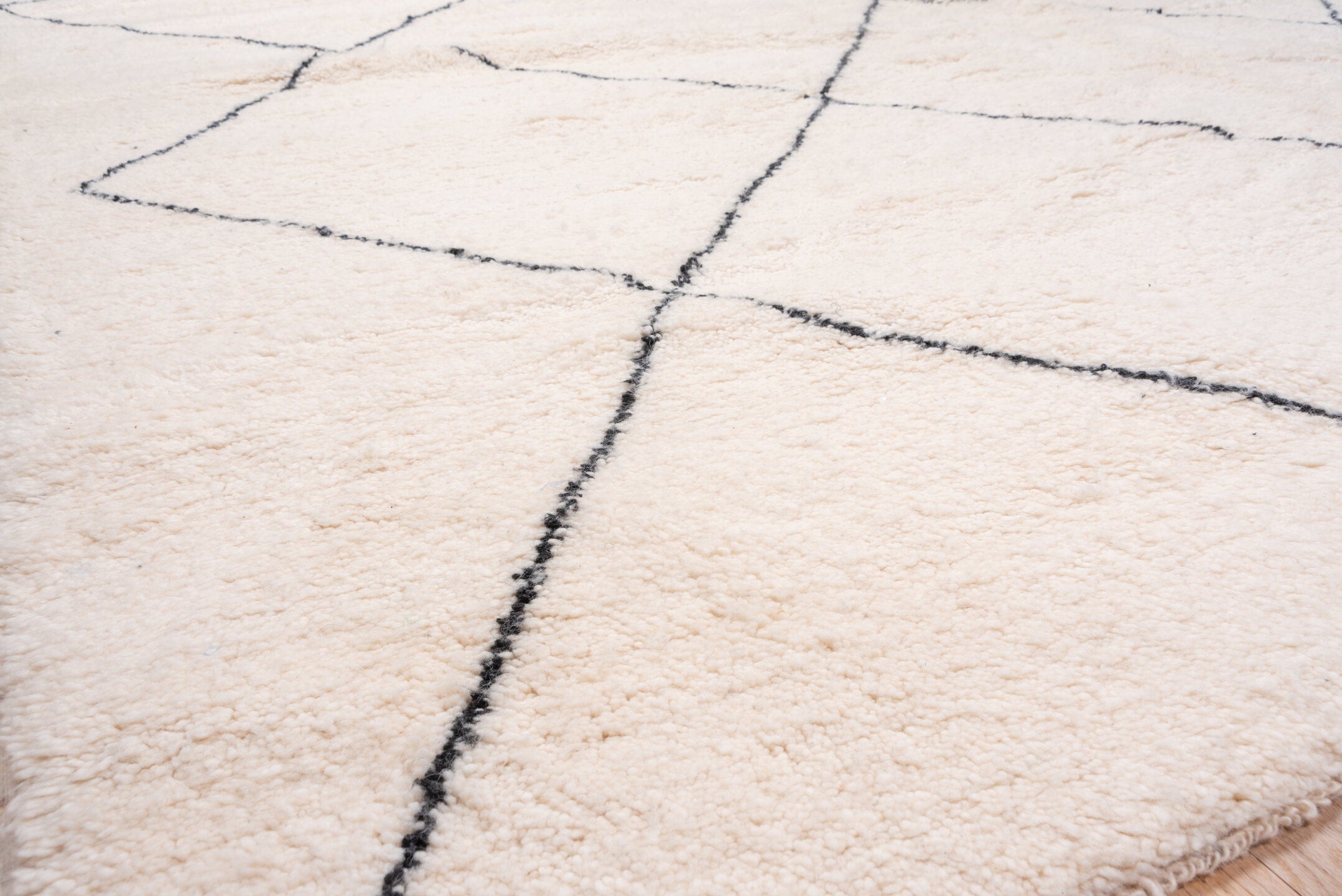 10' x 13' one-of-a-kind handmade vintage Moroccan large size rug. Color palette: ivory, charcoal, cream, gray, black