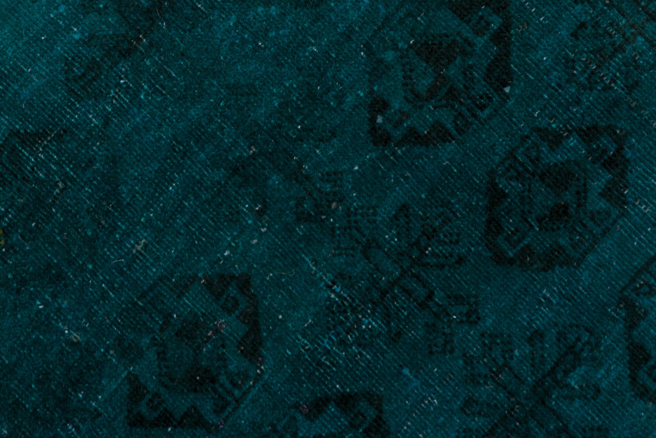 4' x 7' one-of-a-kind handmade antique Overdyed rug. Color palette: teal, peacock, charcoal, gray, black