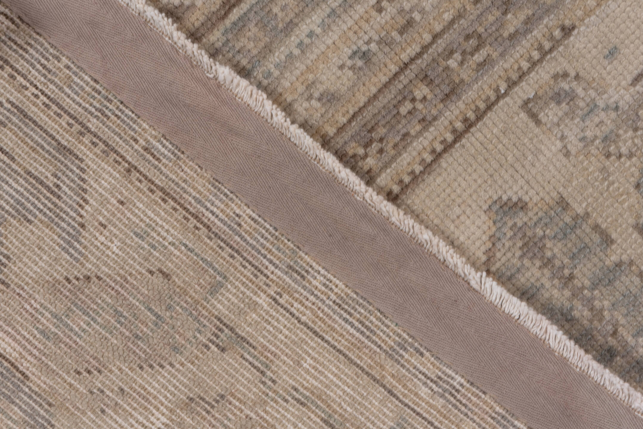 8' x 11' one-of-a-kind handmade antique Sivas large size rug. Color palette: taupe, ivory, beige, stone, pale blue, gray