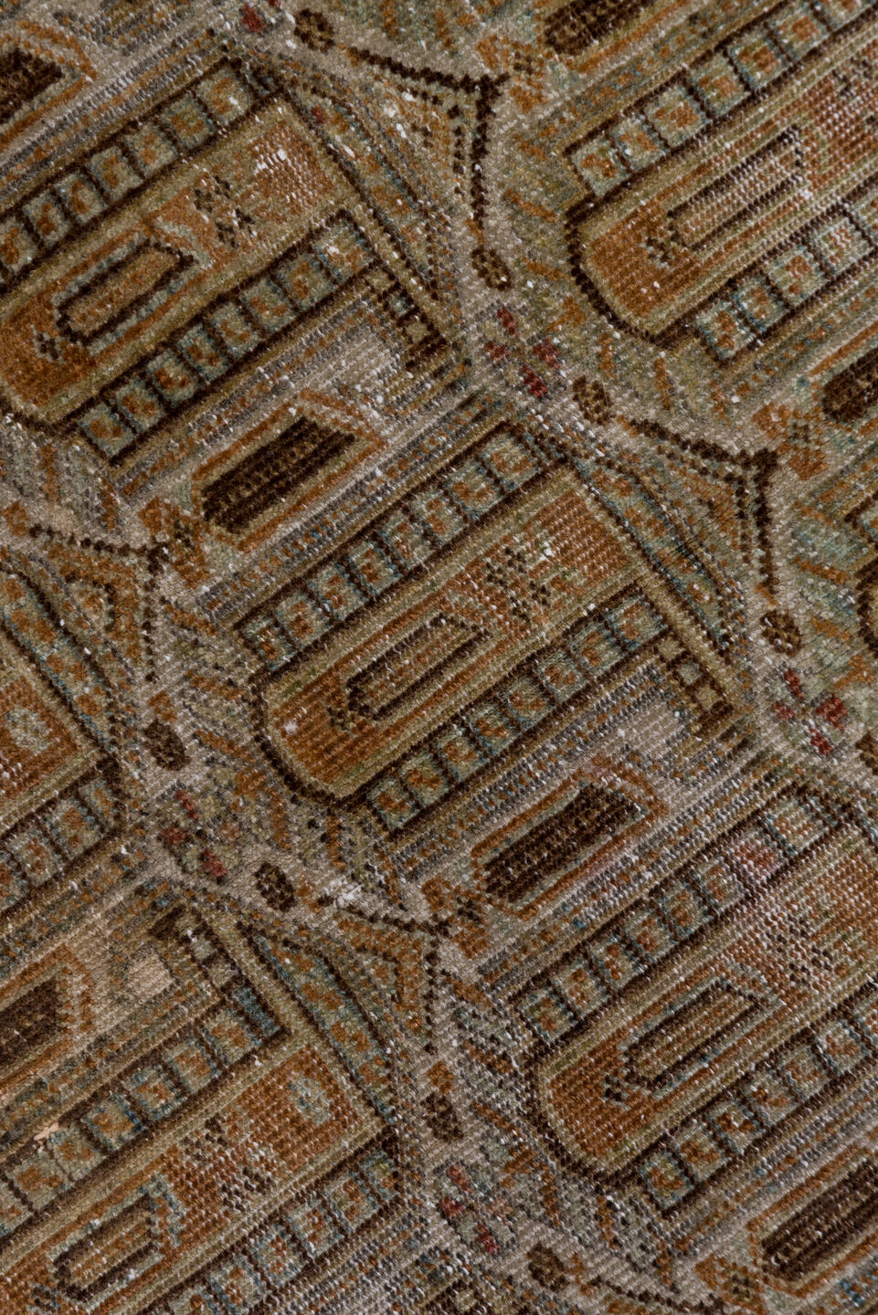 4' x 6' one-of-a-kind handmade vintage Afshar small size rug. Color palette: brown, gray