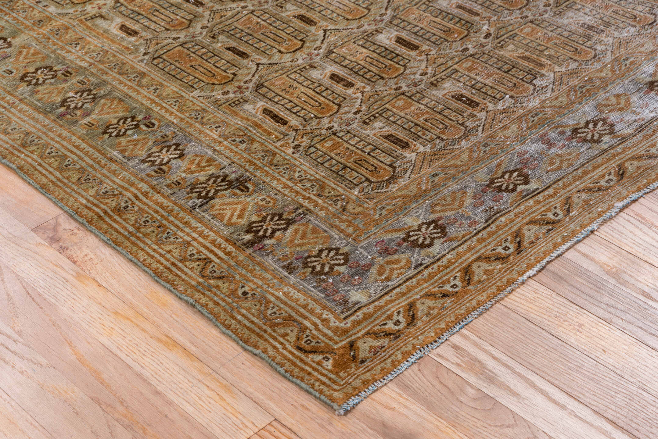 4' x 6' one-of-a-kind handmade vintage Afshar small size rug. Color palette: brown, gray