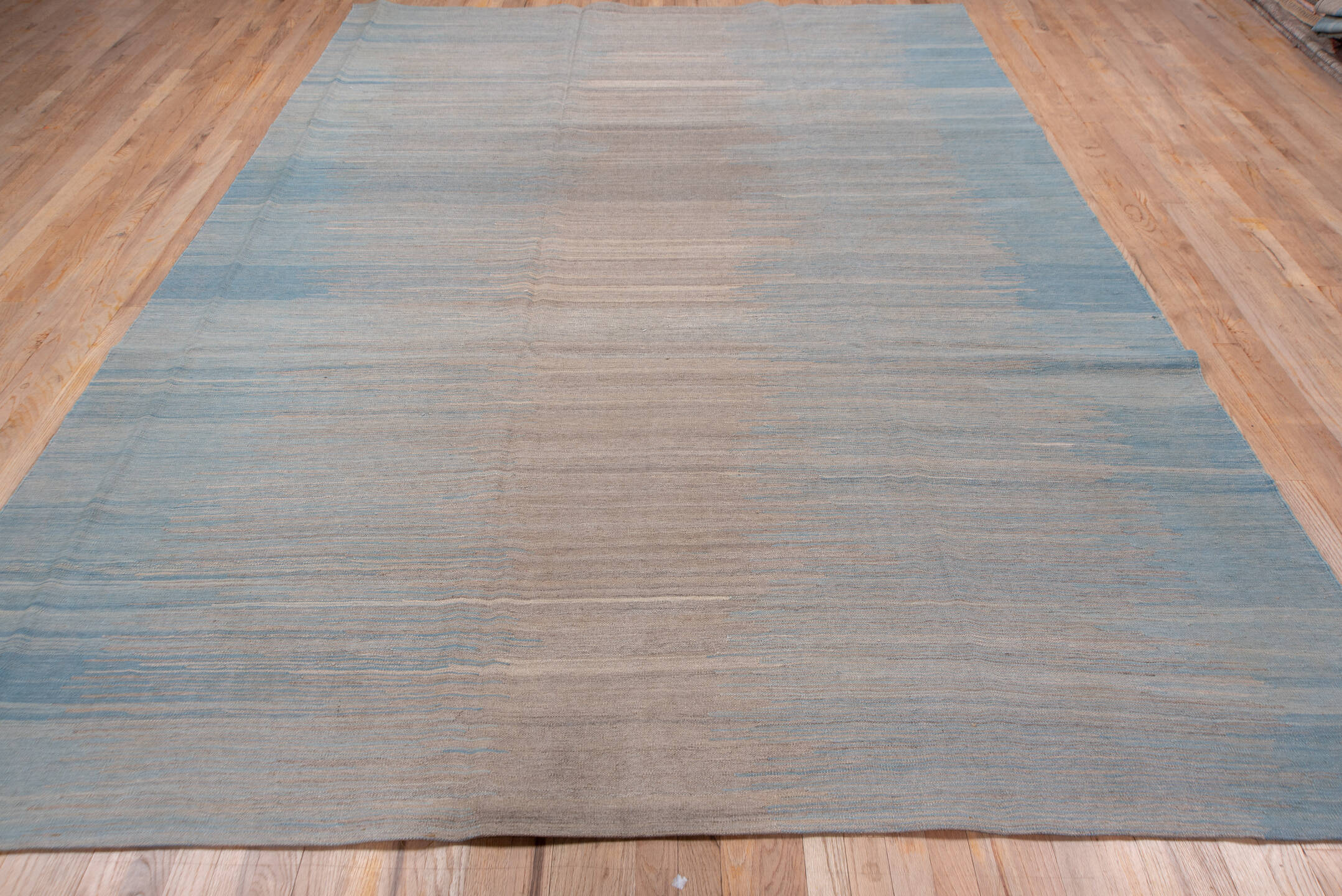 7' x 11' one-of-a-kind handmade vintage Kilim large size rug. Color palette: dark gray, gray, light gray, pink, silver